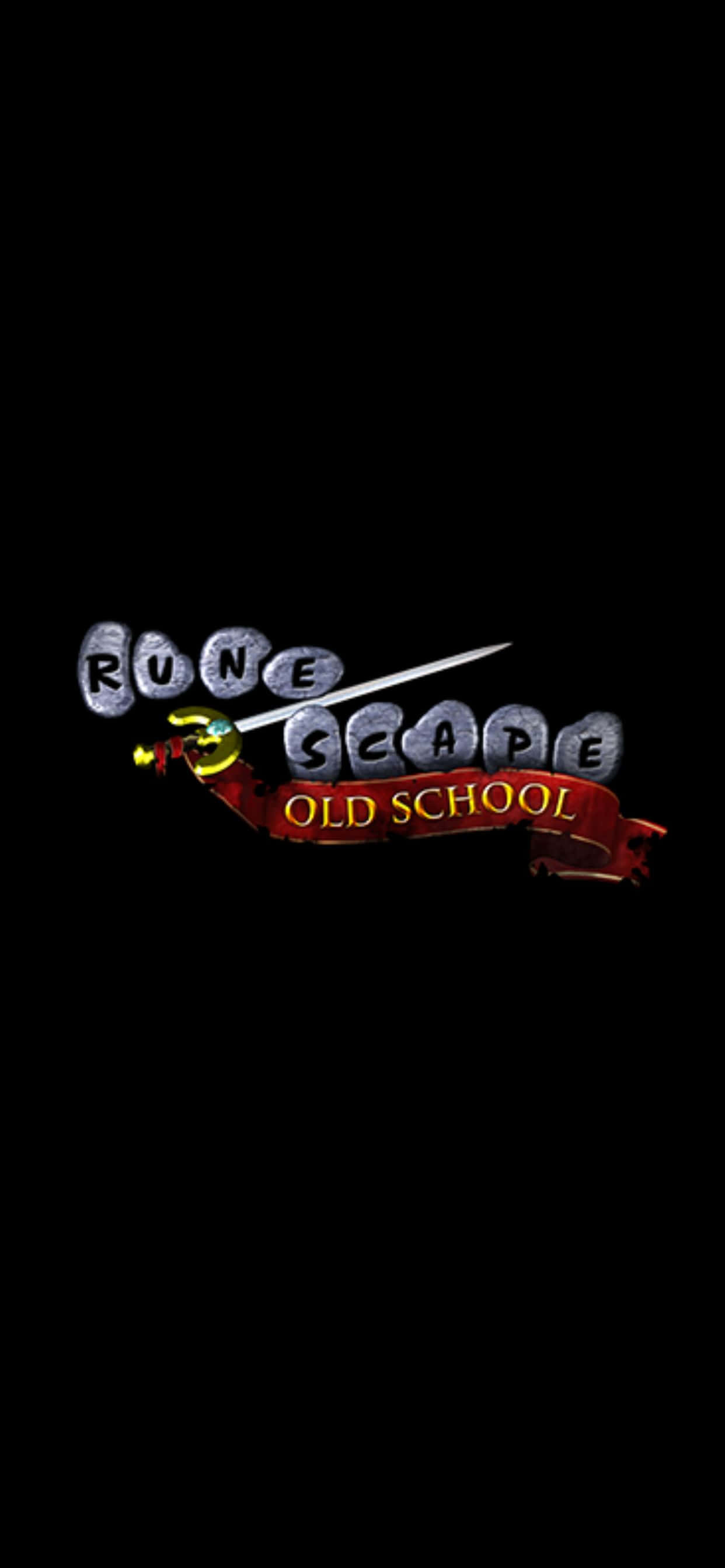 iPhone Xs Max Runescape Oldschool Logo Mpango Mweusi Picha ya Ukuta