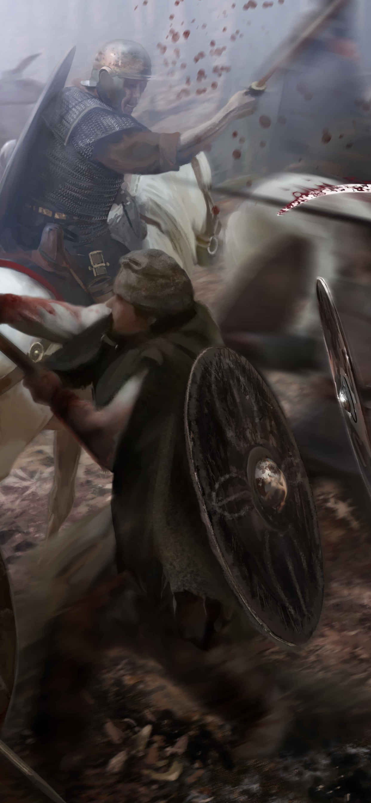 iPhone XS Max Total War Attila Savage Warrior Background Illustration Picha ya Ukuta