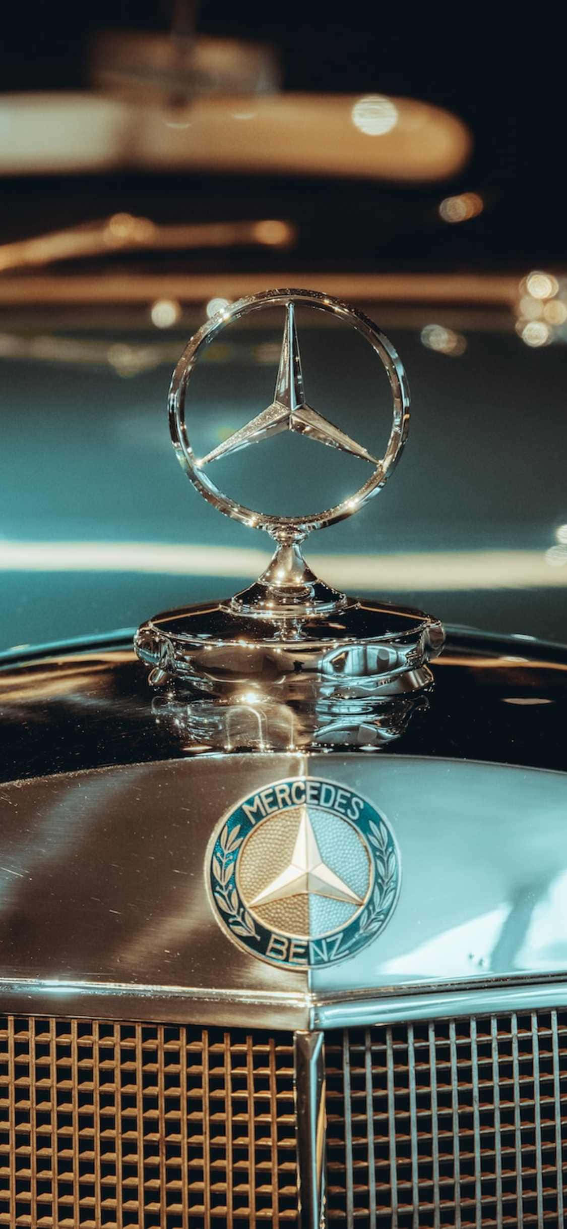 iPhone Xs Mercedes Background Grey Mercedes-Benz 500K Picha ya Ukuta
