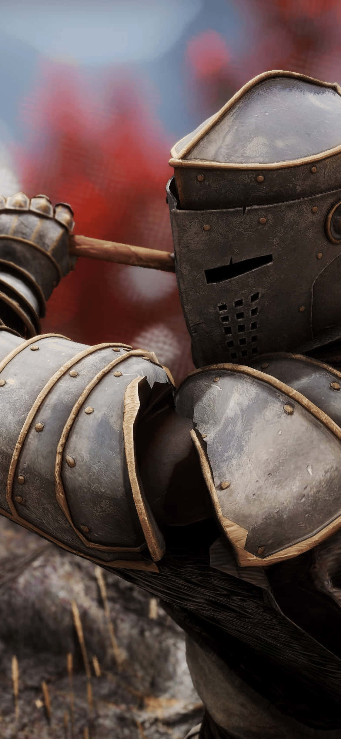 iPhone Xs Mordhau Shujaa Blur Background Picha ya Ukuta