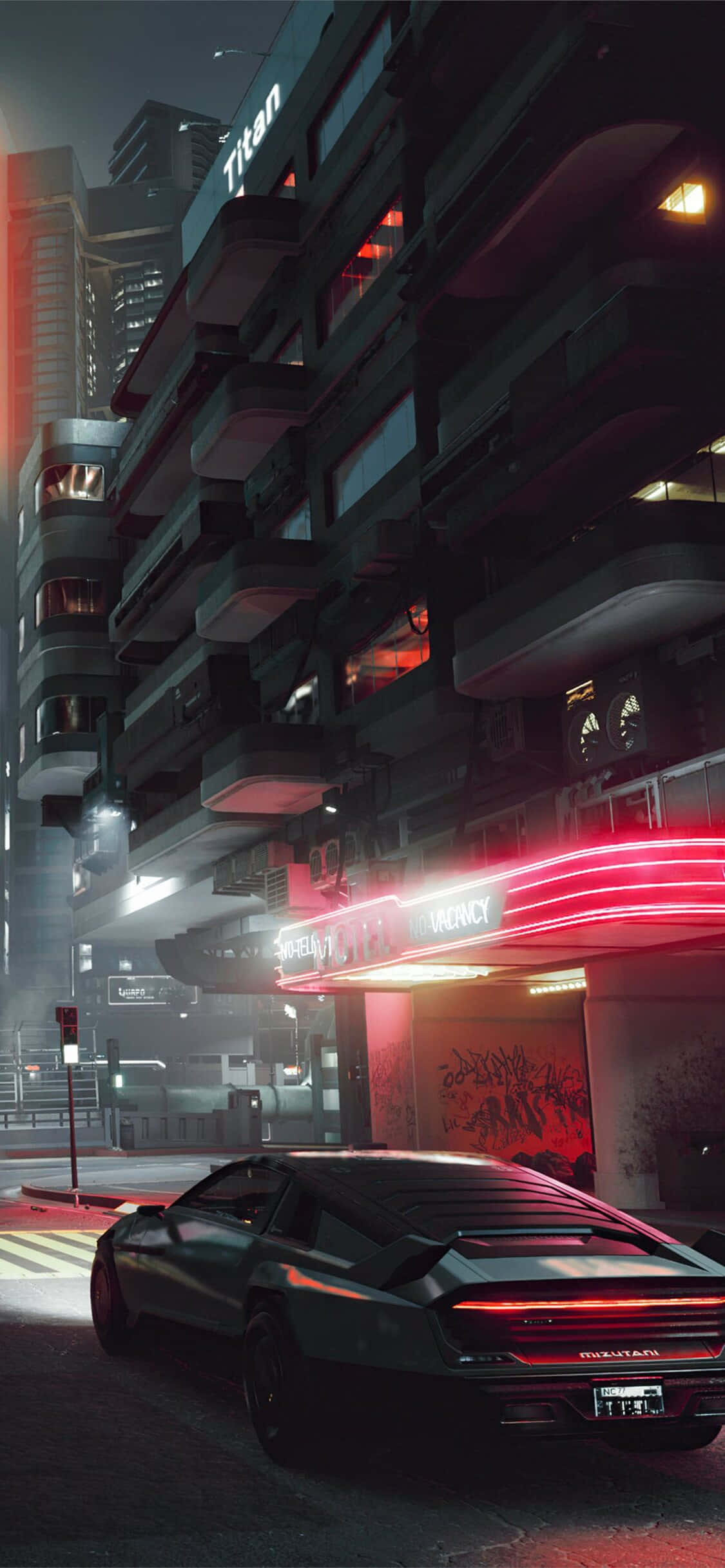 iPhone Xs Need For Speed Payback Background Sports Car Under Neon Lights Picha ya Ukuta