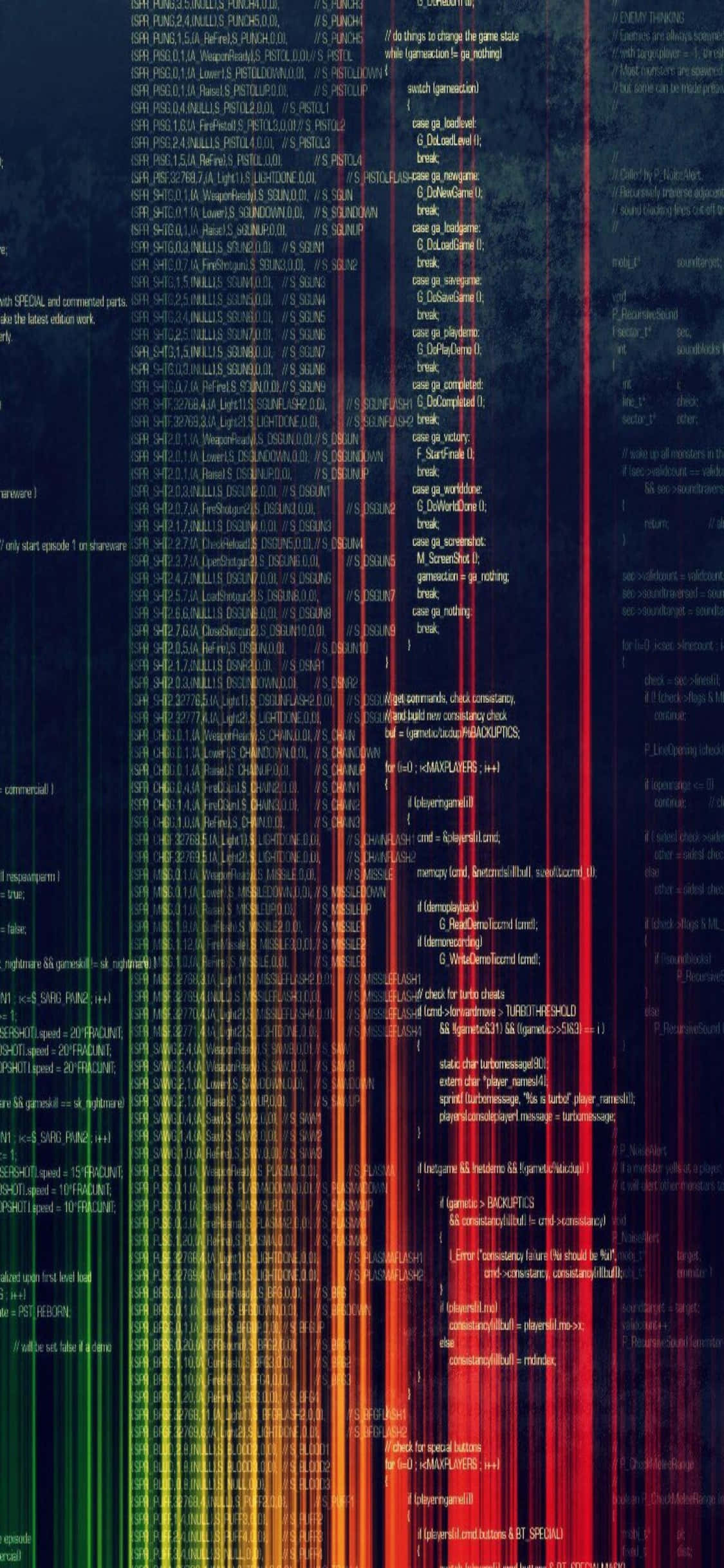 iPhone Xs Programming Background In Glitch Picha ya Ukuta