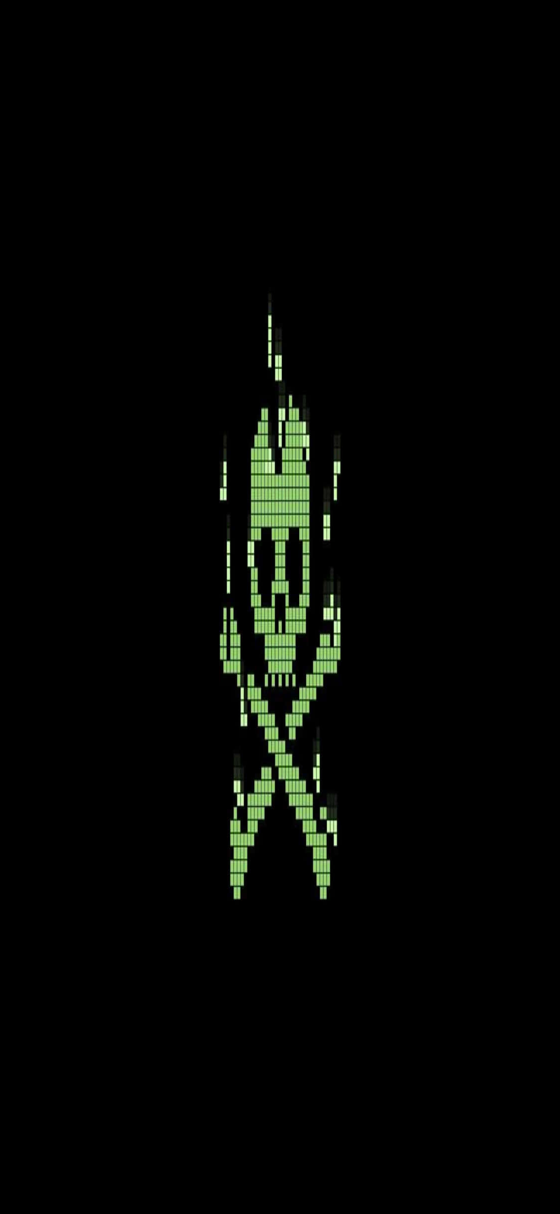 iPhone Xs Programming Background Pixel Skull Picha ya Ukuta