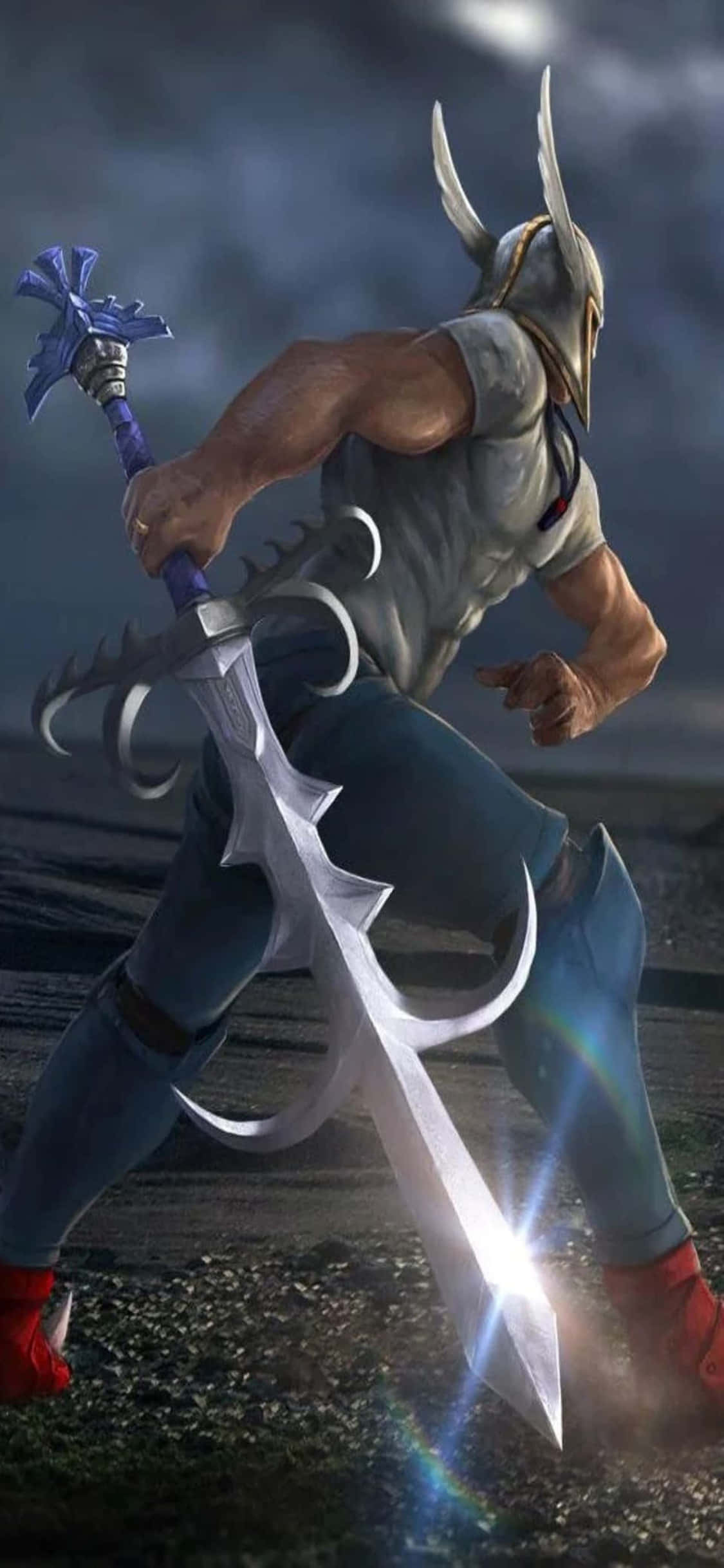 iPhone Xs Runescape Background Elvemage Wielding A Sword Picha ya Ukuta