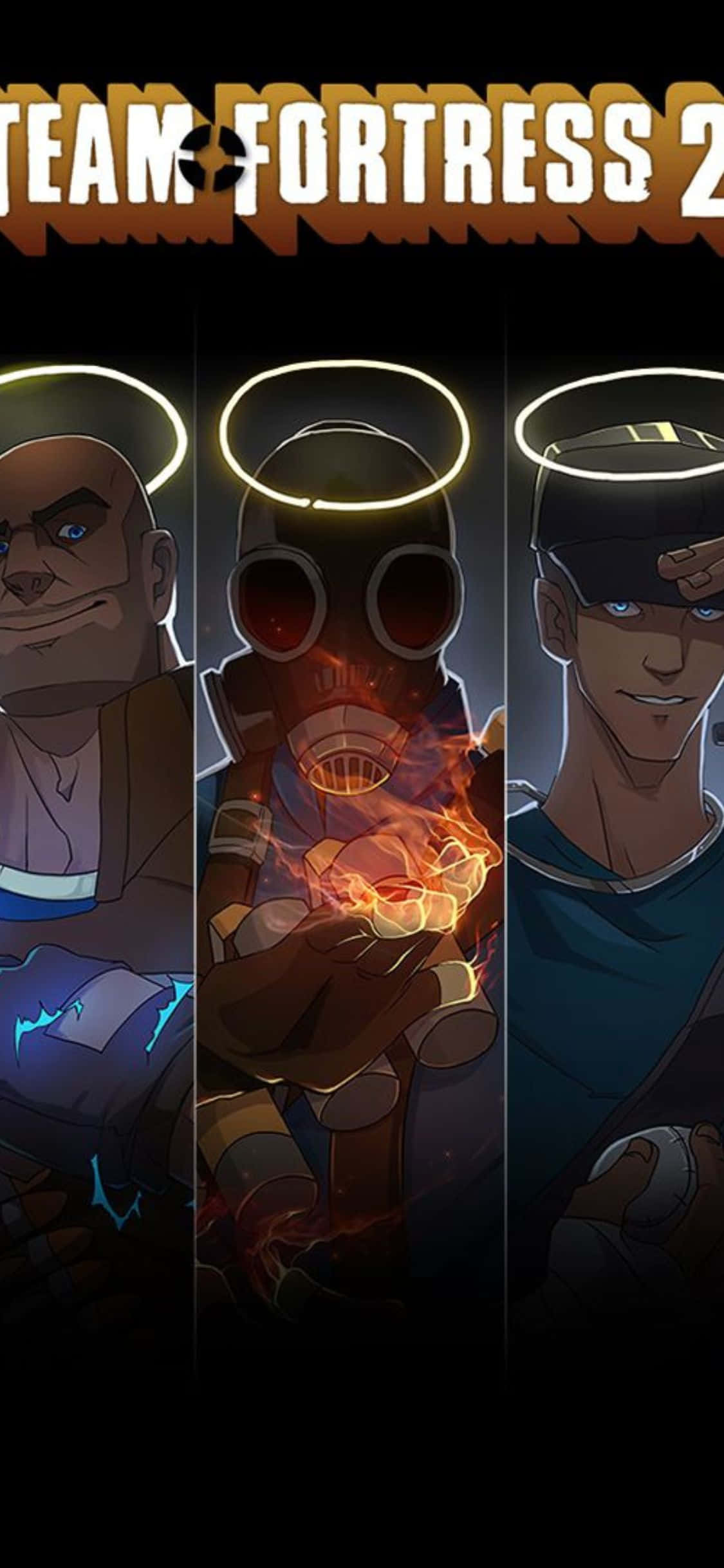 iPhone XS Team Fortress 2 Characters Montage Background Fanart Picha ya Ukuta