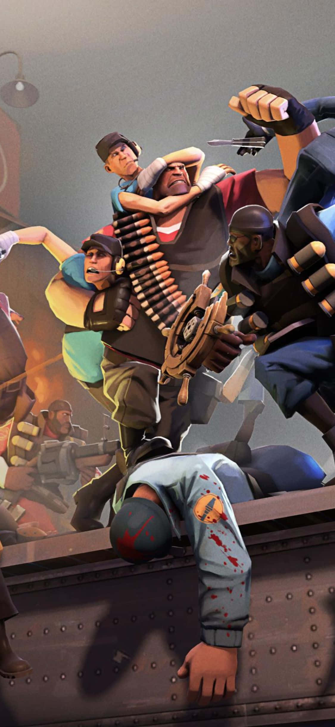 iPhone XS Team Fortress 2 Characters Riot Background Picha ya Ukuta