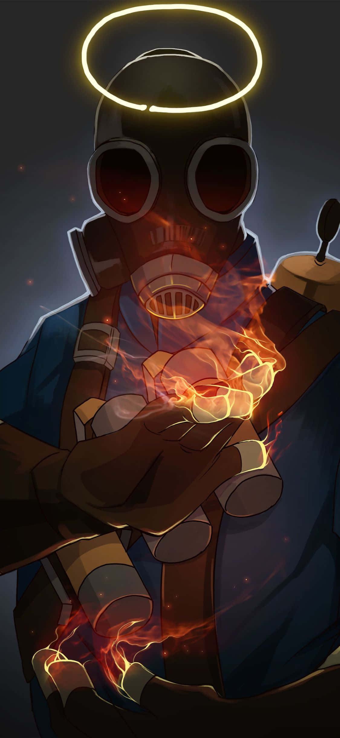 iPhone XS Team Fortress 2 Superb Pyro Background Fanart Picha ya Ukuta