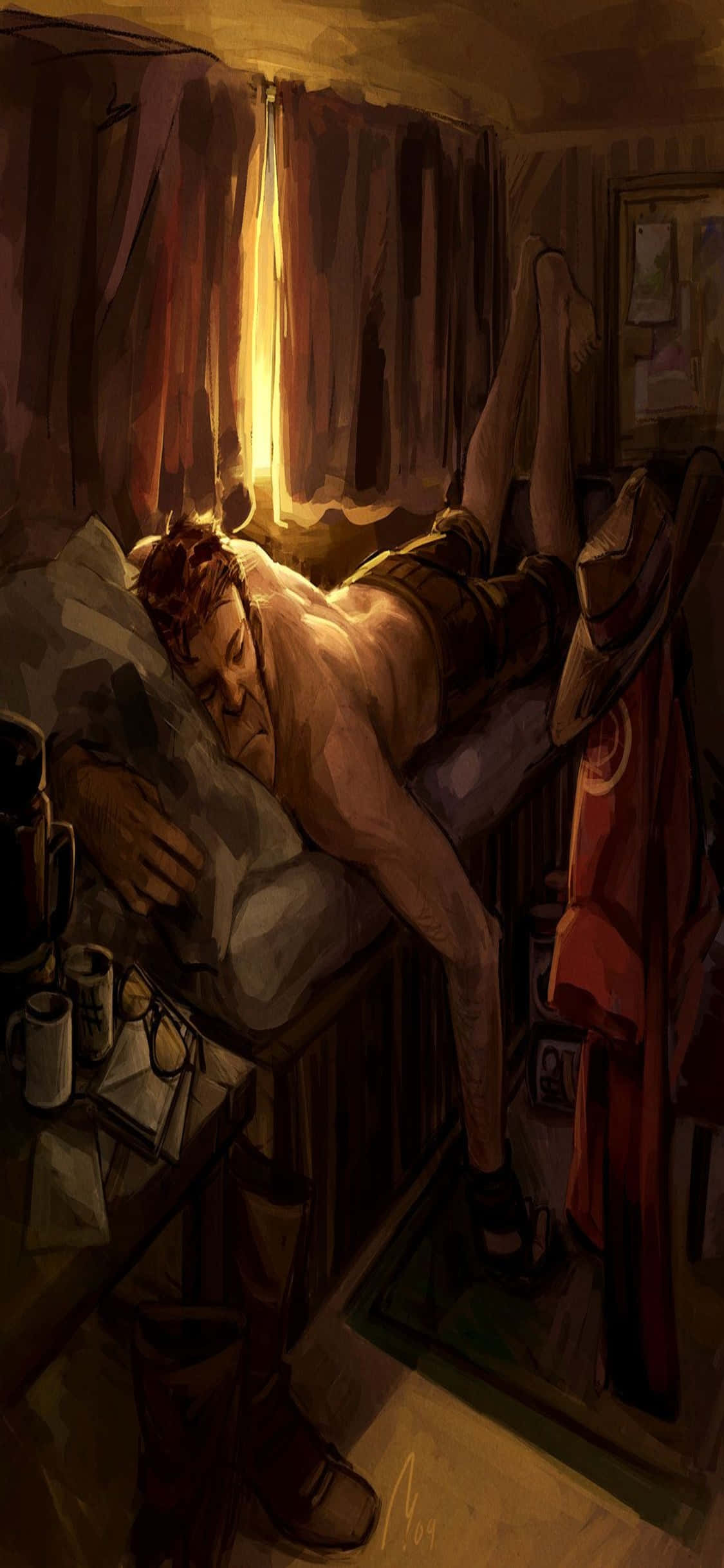 iPhone Xs Tf2 Background Fanart Painting Sniper Anayekaa Picha ya Ukuta