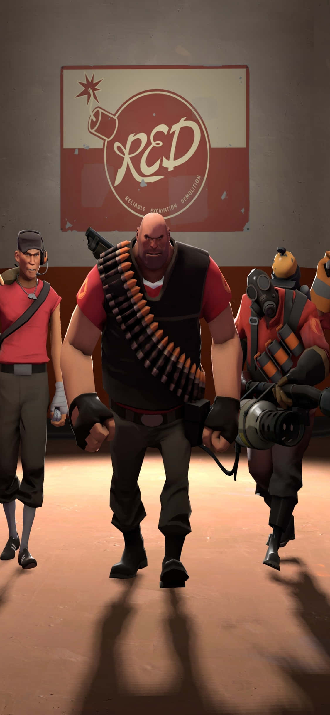 iPhone Xs Tf2 Timu Nyekundu: Scout, Heavy na Pyro Picha ya Ukuta