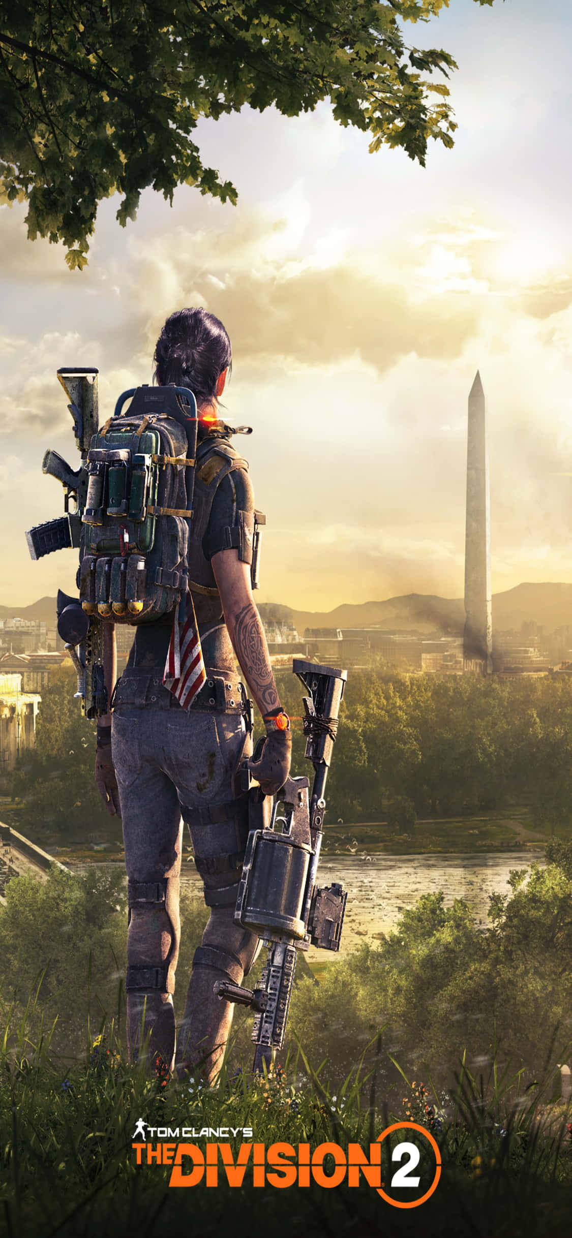 iPhone Xs The Division Background Mtu na Bunduki ya Mipira Picha ya Ukuta