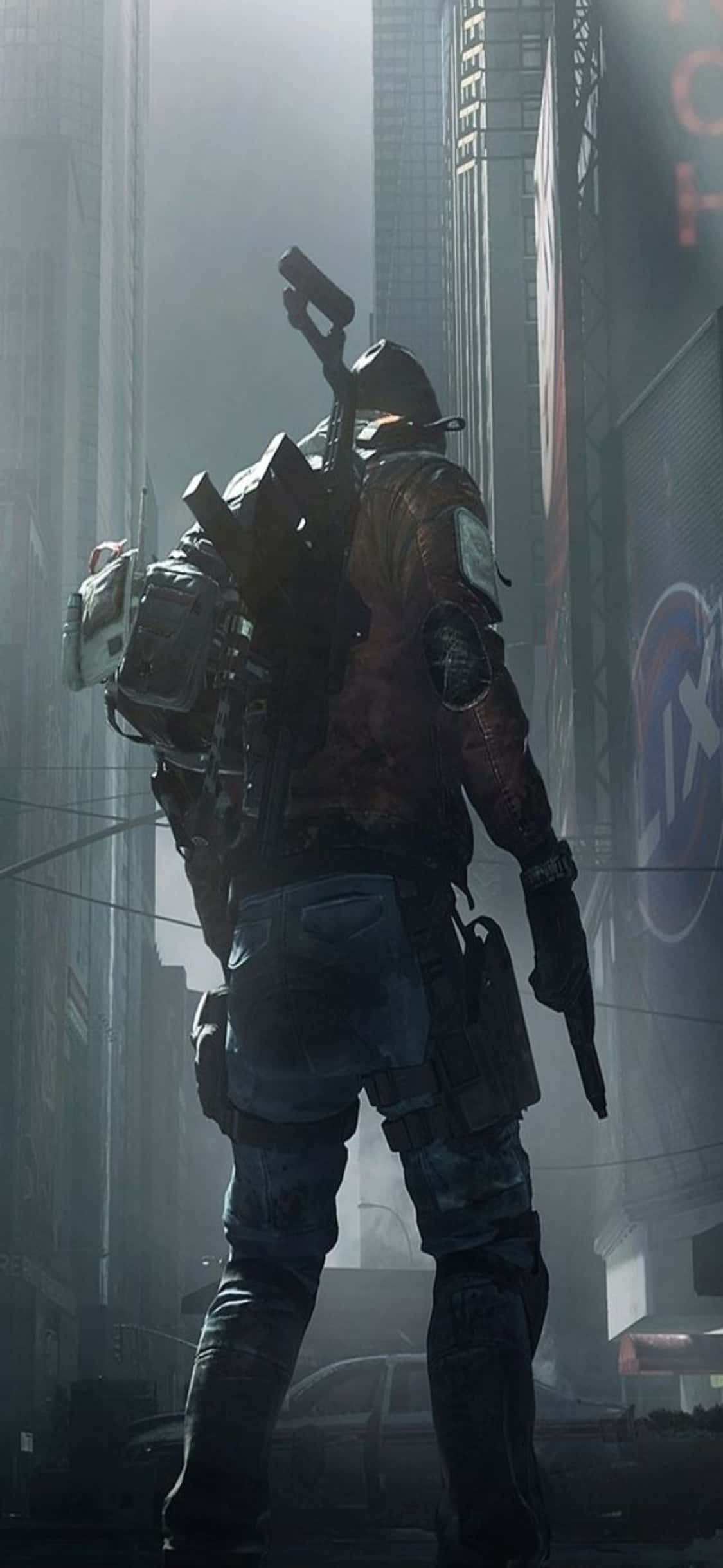 iPhone Xs The Division Mandharizi Mtu Katika Vifaa Kamili Picha ya Ukuta