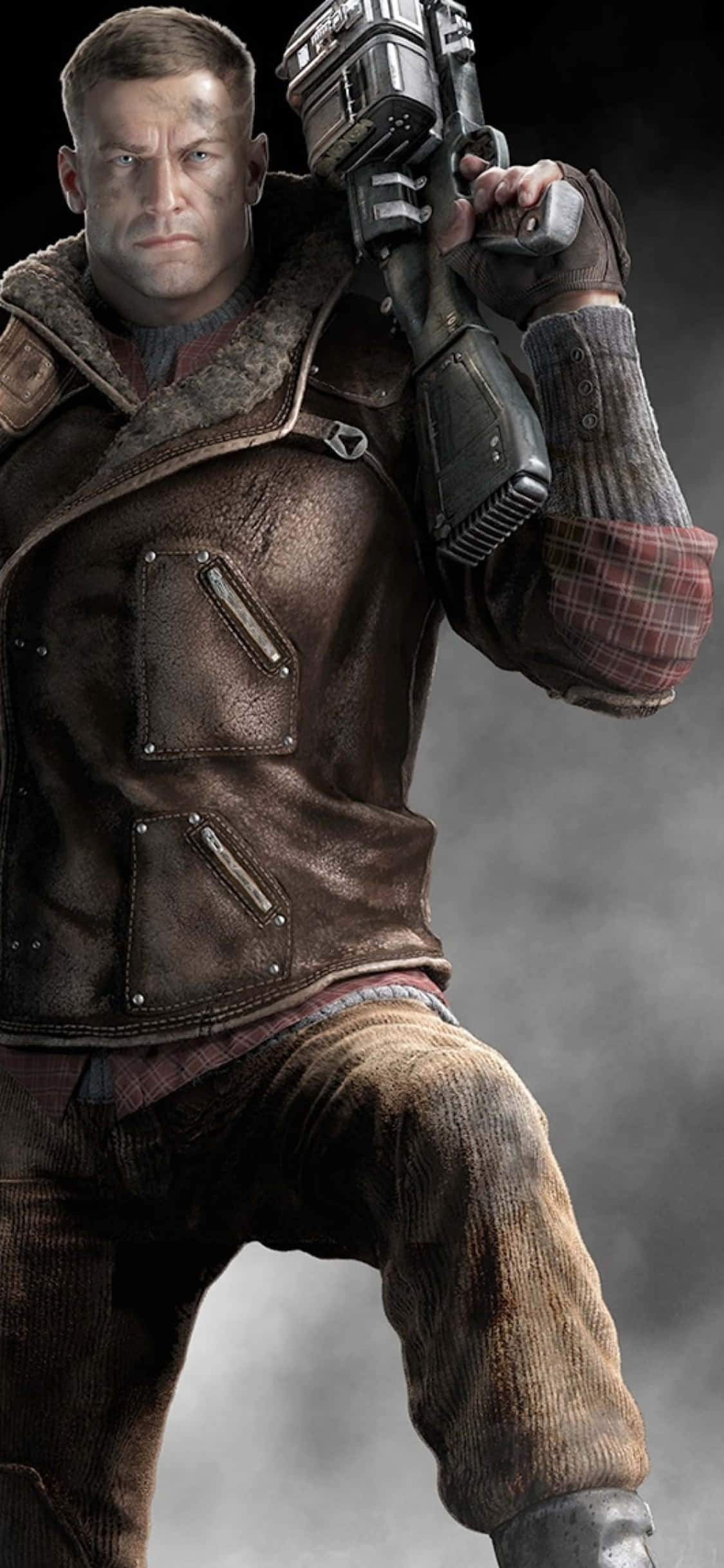 iPhone Xs Wolfenstein II B.J. Blazkowicz Bunduki Mandhari Picha ya Ukuta