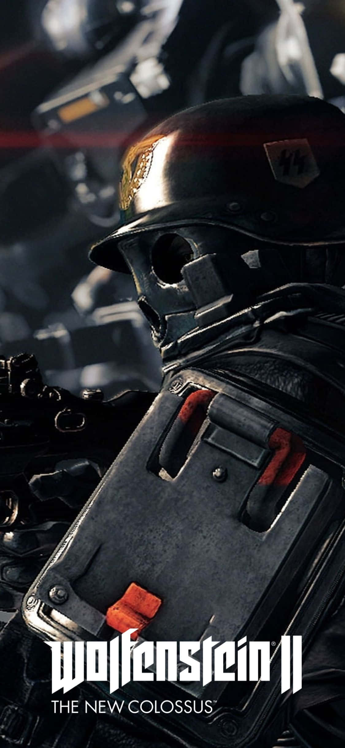 iPhone Xs Wolfenstein Ii Mwanamkeka wa Vita na Askari wa Nazi Picha ya Ukuta