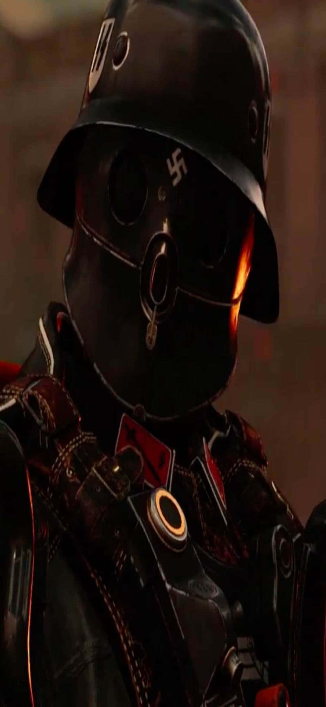 iPhone Xs Wolfenstein Ii Nazi Black Costume Background Picha ya Ukuta