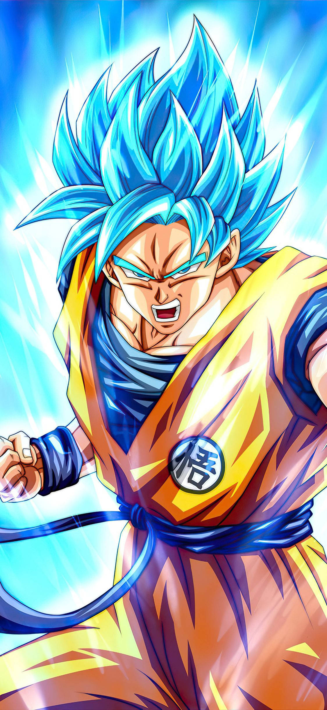 iPhone ya Son Goku Msaiyani wa Bluu Picha ya Ukuta