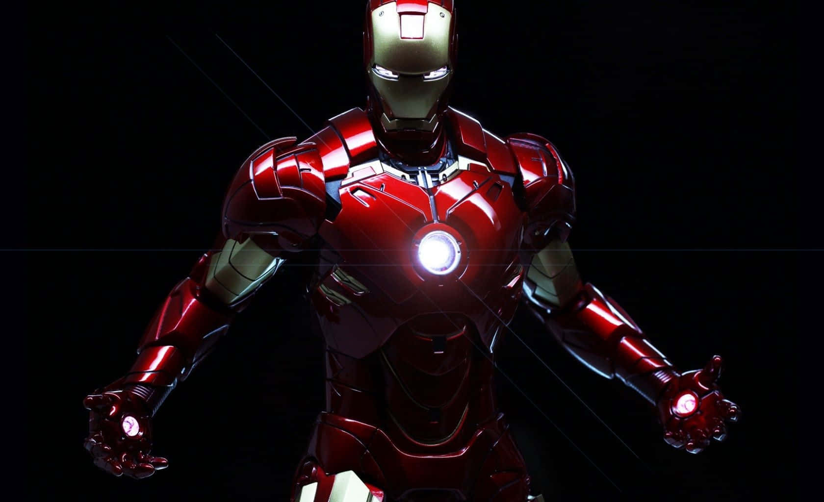 Iron Man Akiwa Kwenye Mkao wa Silaha Picha ya Ukuta