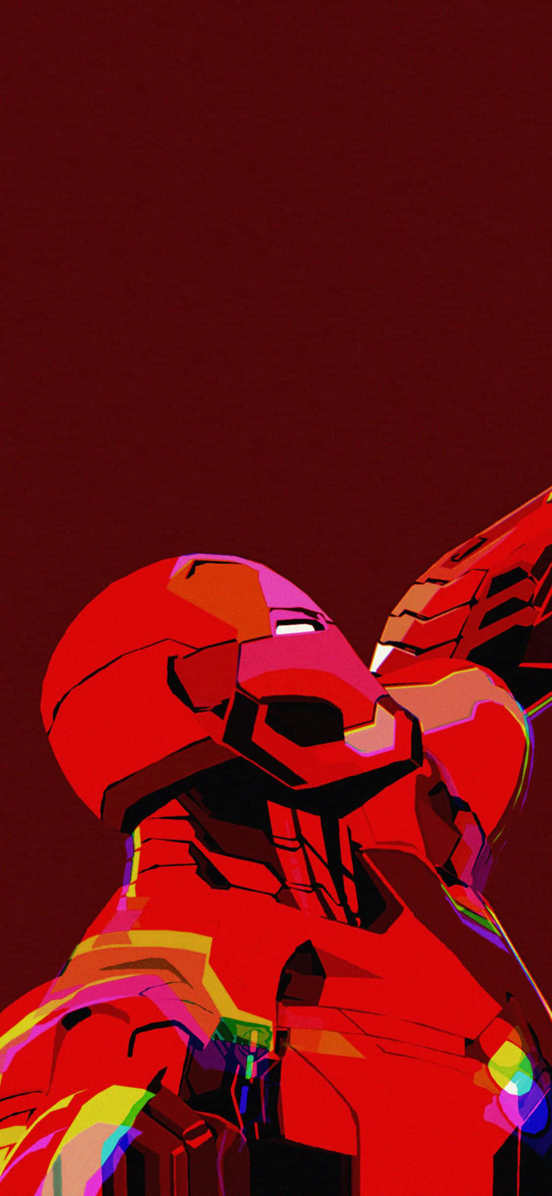 Iron Man Glitch Edit iPhone X Picha ya Ukuta
