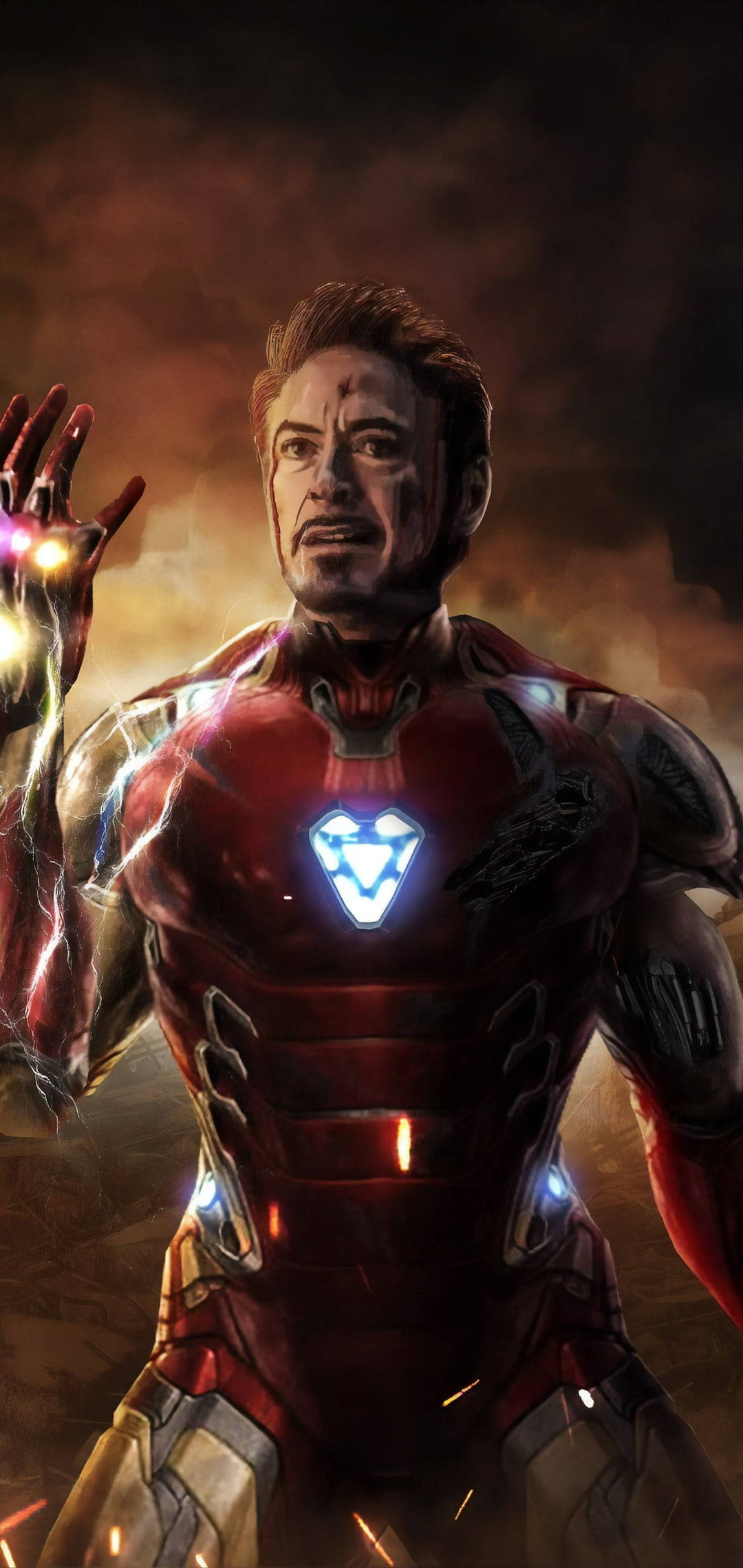Iron Man Mark 85 Akipiga Magoti Picha ya Ukuta
