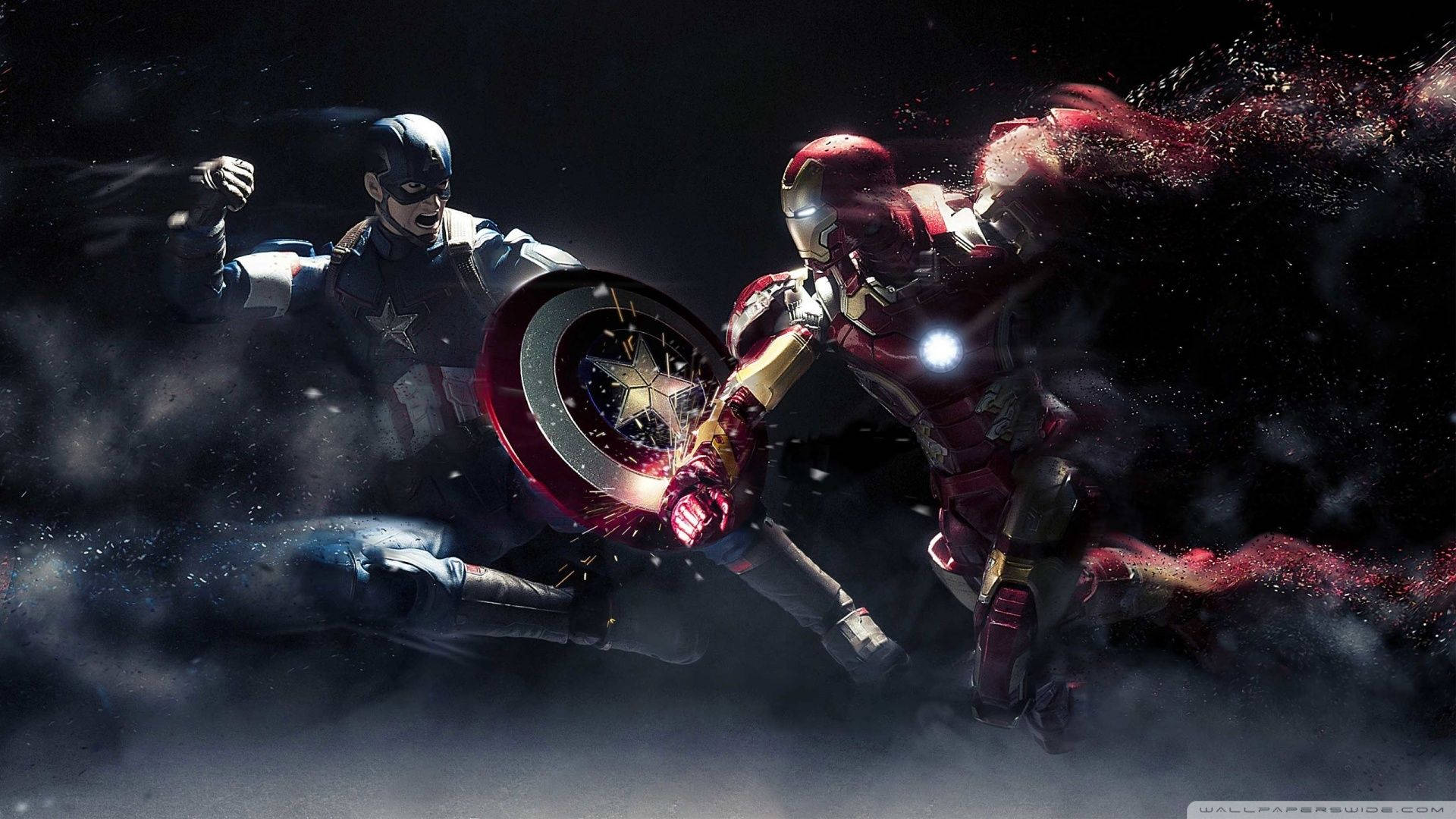 Iron Man na Captain America Picha ya Ukuta