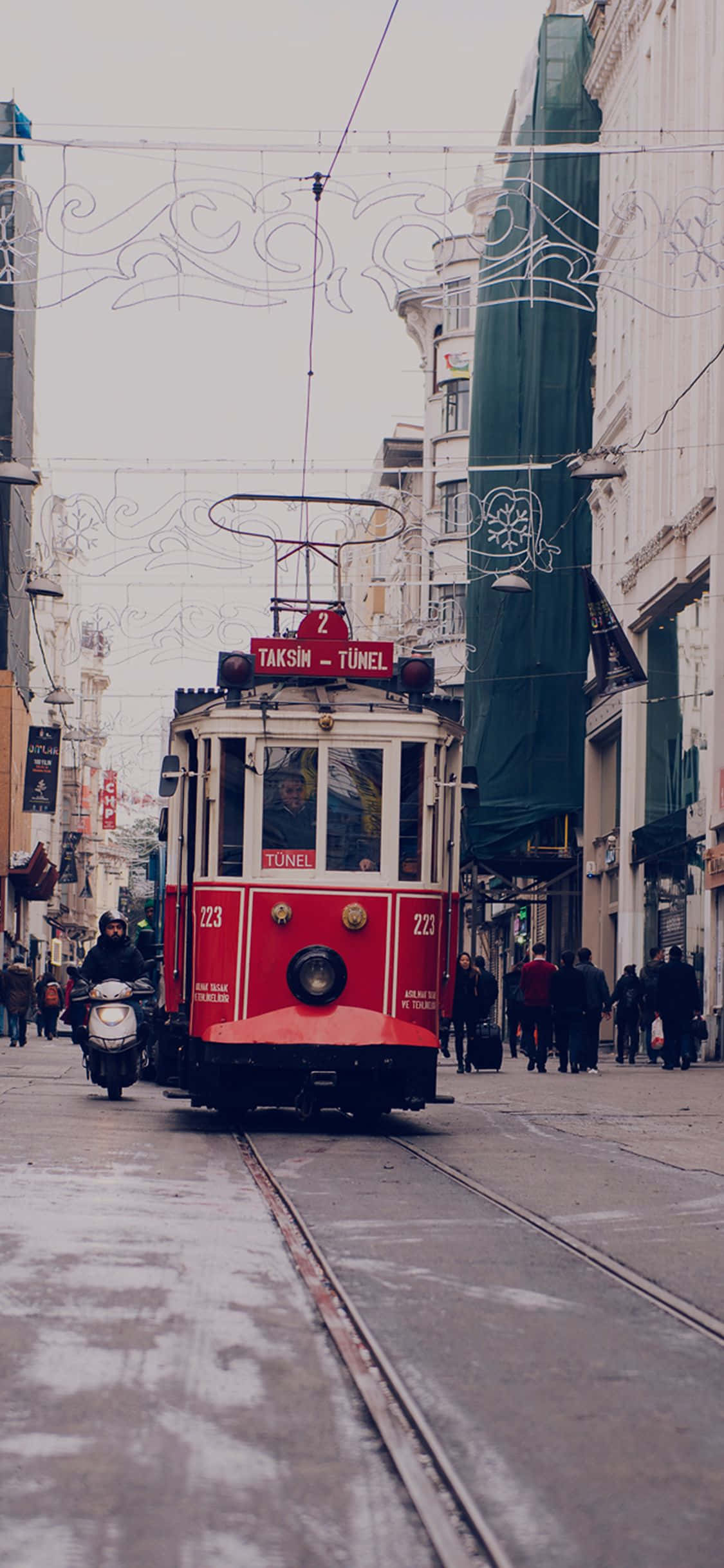 Istanbul Turkey Tramwai Simu ya Safari Picha ya Ukuta