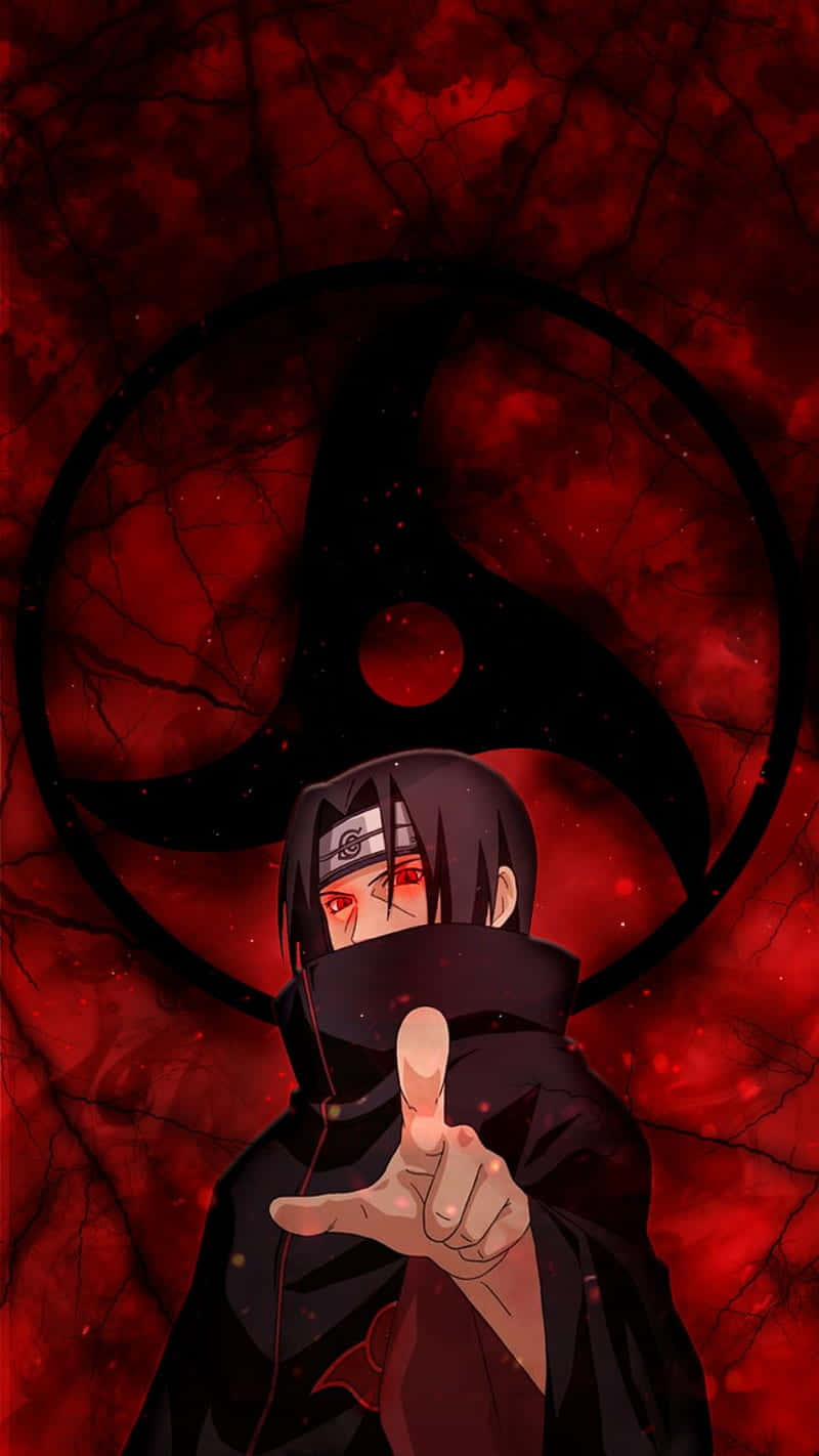 Itachi Mangekyou Sharingan Akizunguka Macho Yanayong'aa Picha ya Ukuta