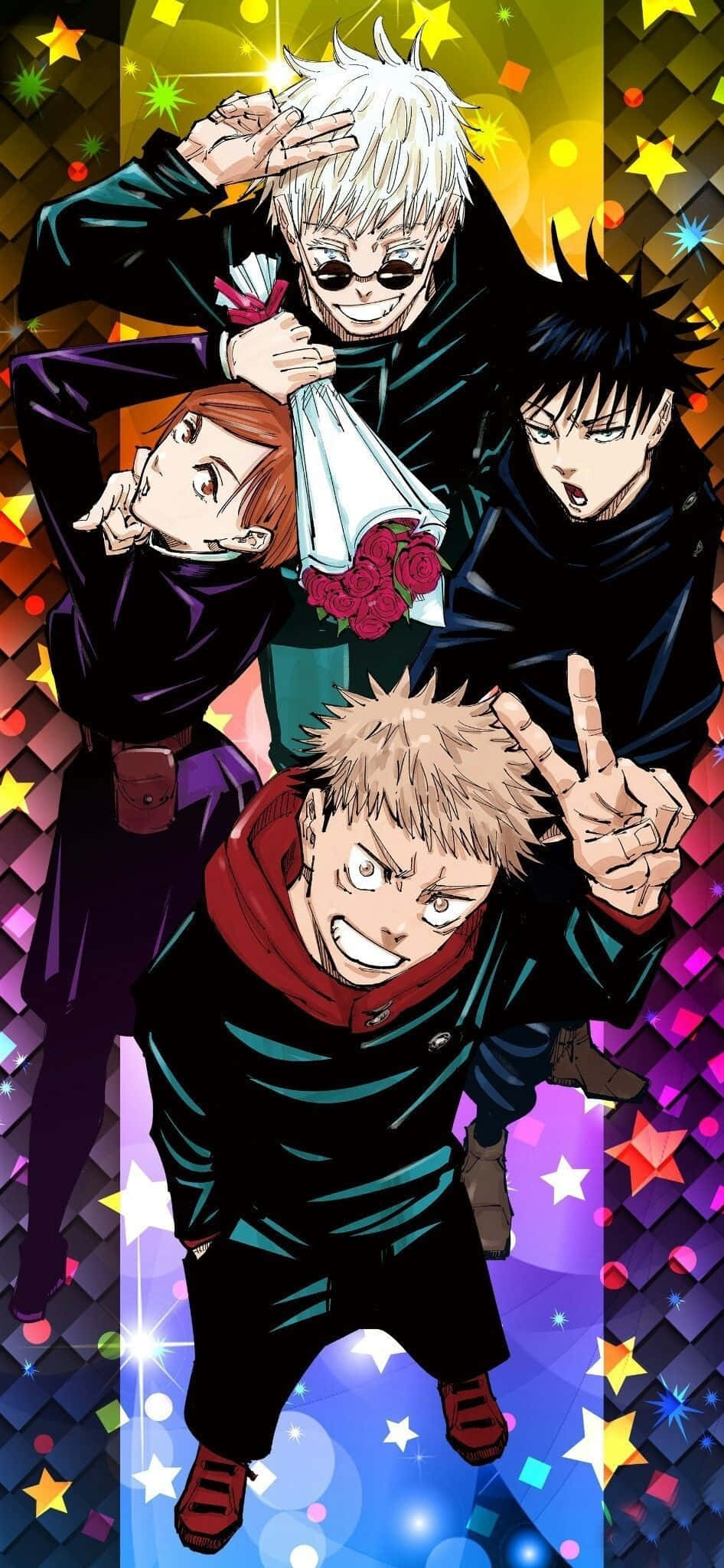 Itadori Yuji JJK Timu Gojo Megumi Nobara Picha ya Ukuta