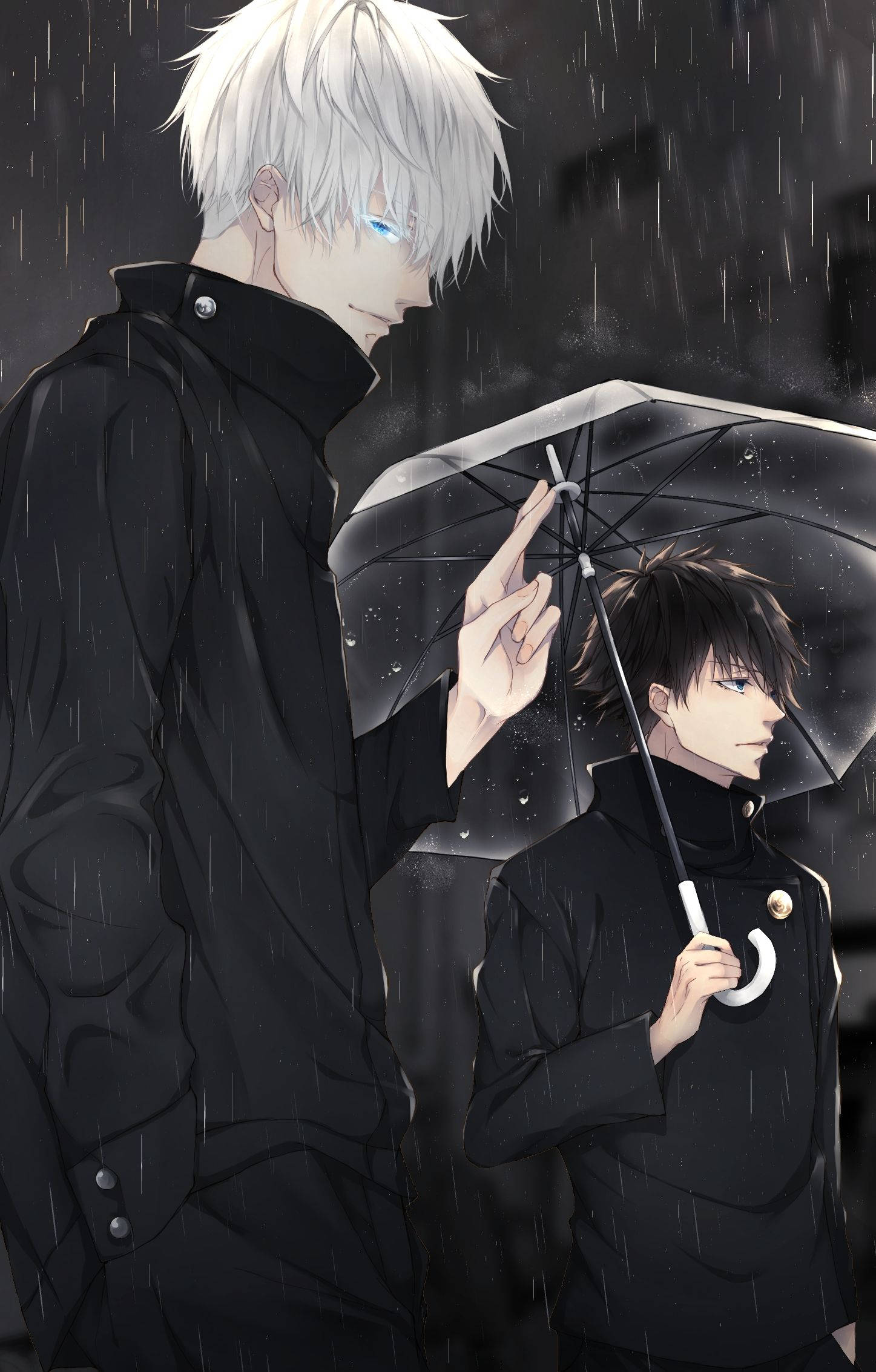 Itadori Yuji na Fushiguro Megumi wanapigana katika Jujutsu Kaisen. Picha ya Ukuta