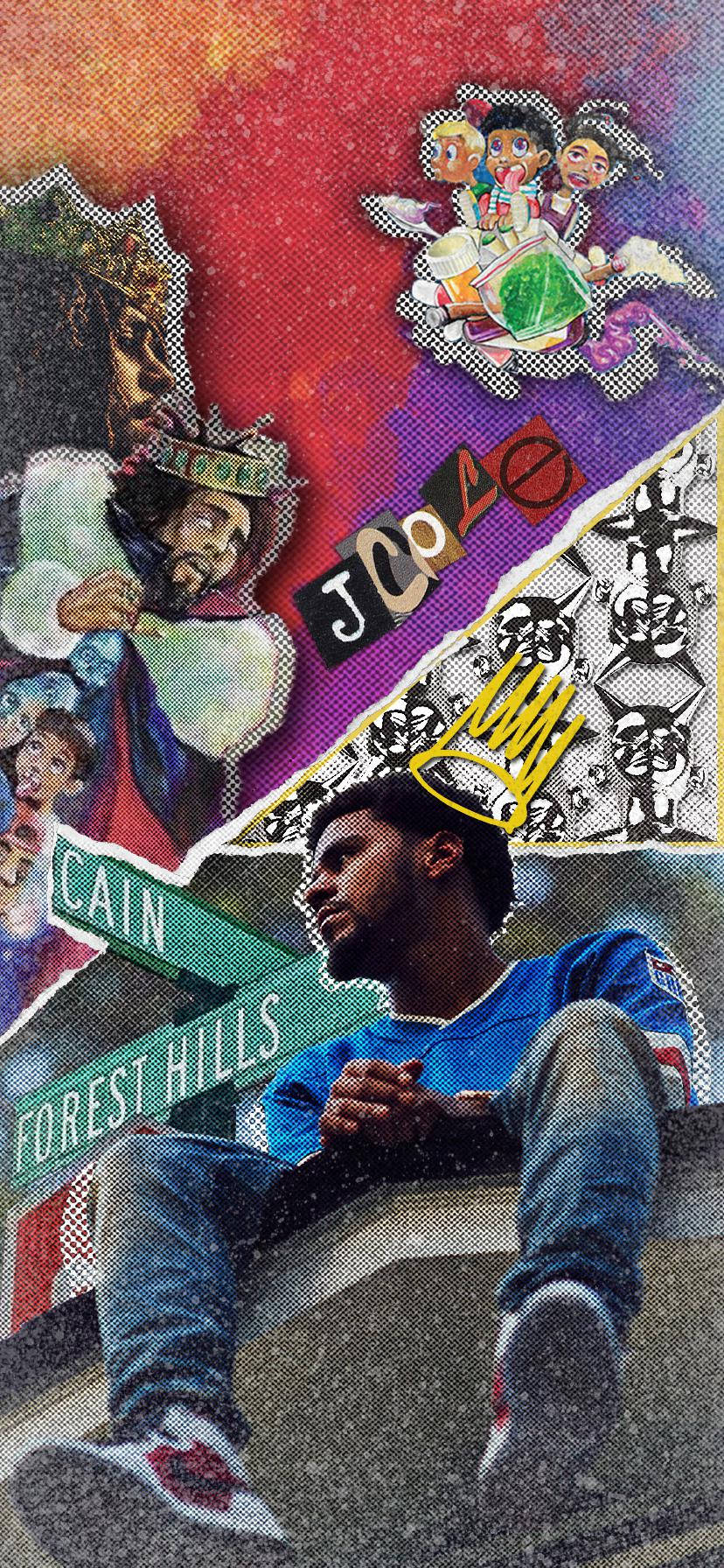 J Cole Artsy Collage Picha ya Ukuta