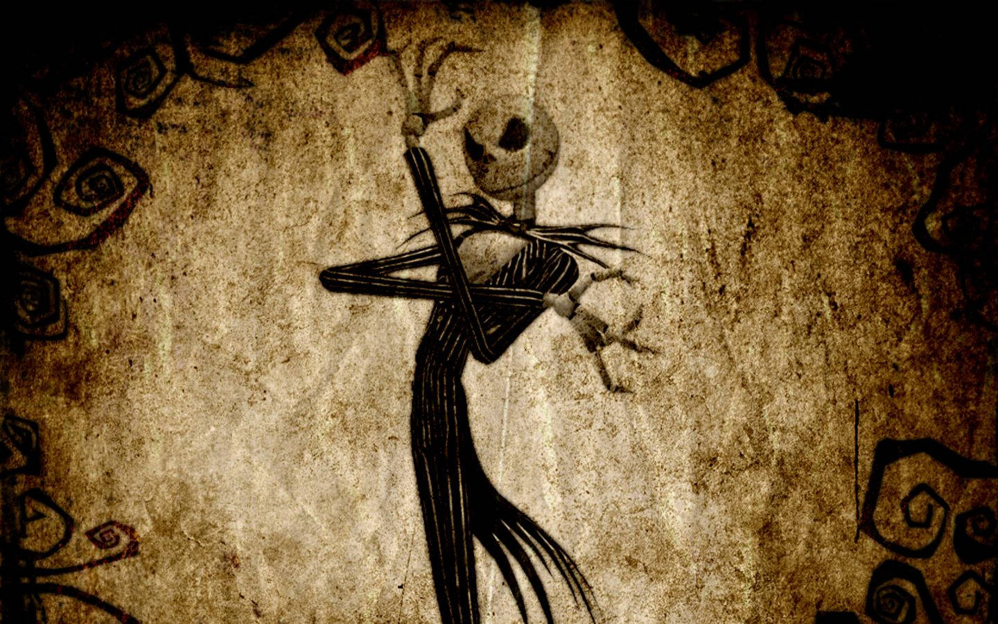 Jack Skellington wa Halloween Grunge Picha ya Ukuta