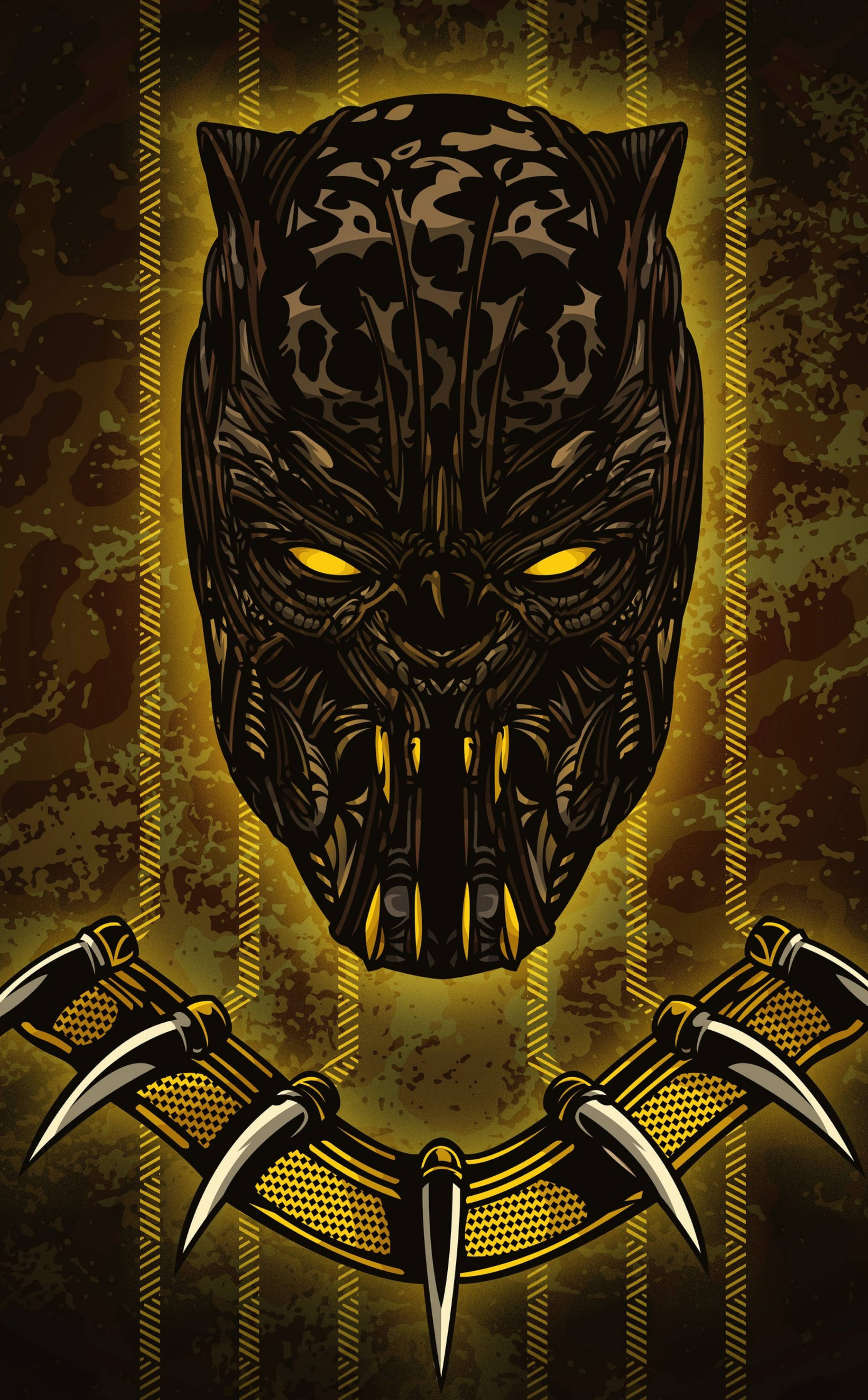 Jaguar Dhahabu ya Killmonger yenye Mwanga Picha ya Ukuta