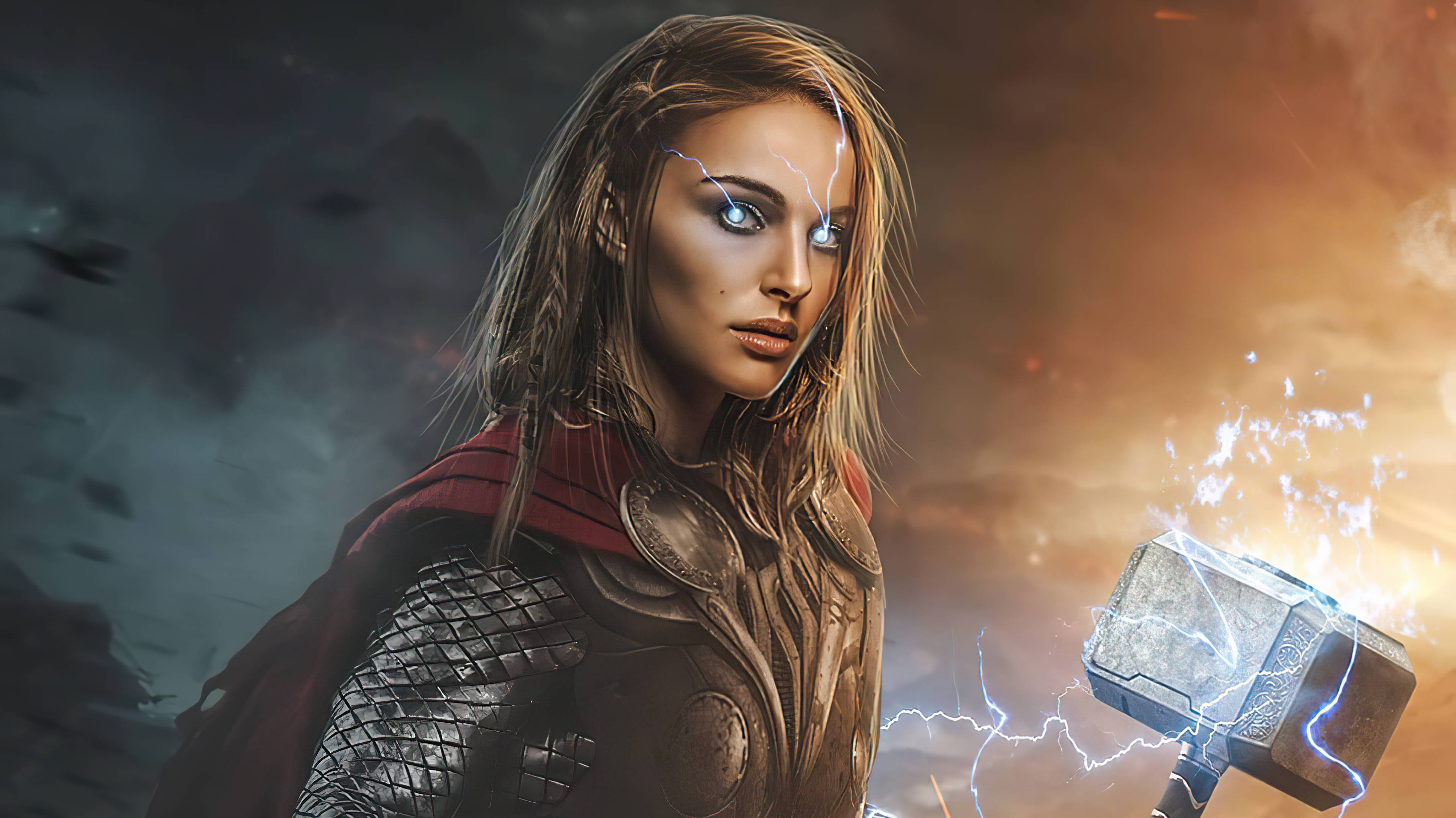 Jane wa Thor Love na Thunder Fanart Picha ya Ukuta