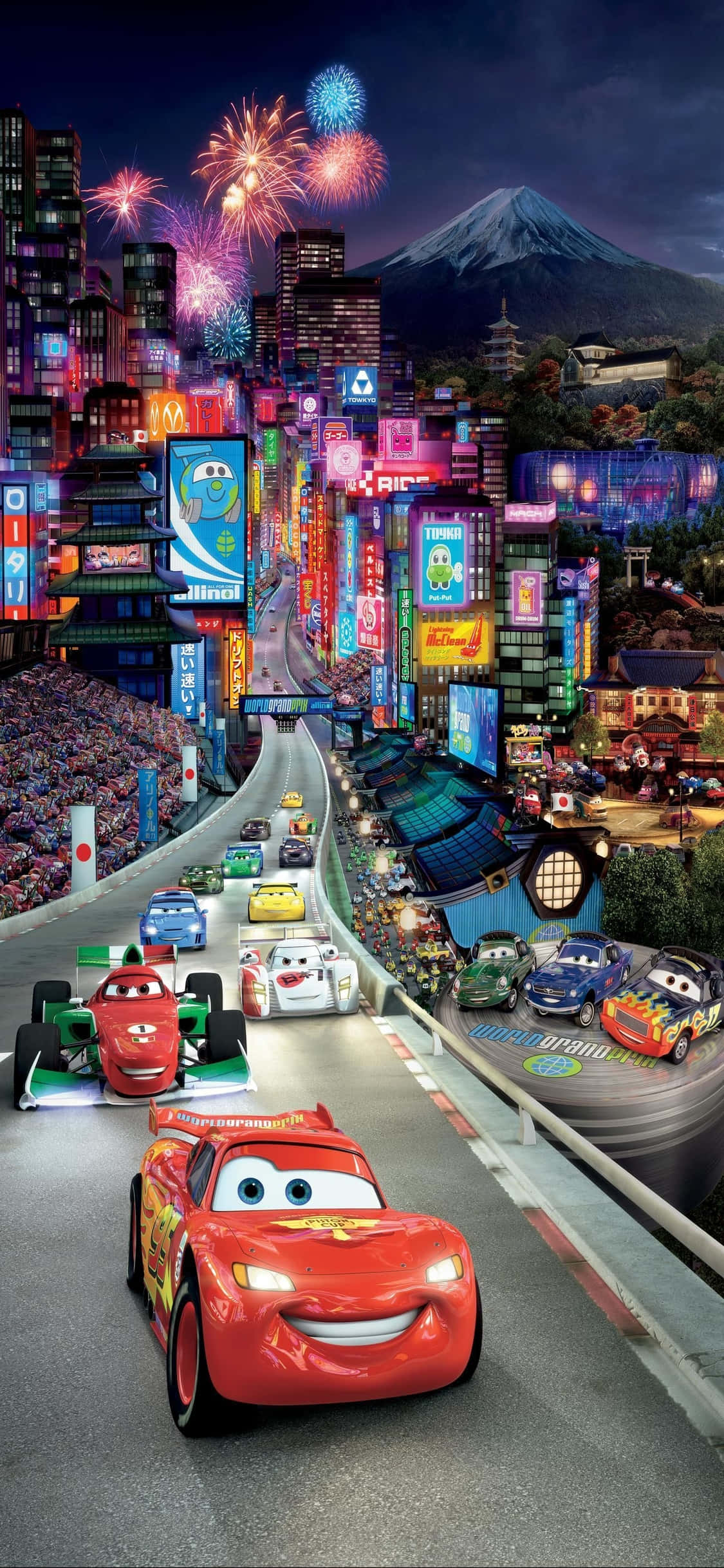 Japan Lightning McQueen iPhone X Cars Background Picha ya Ukuta