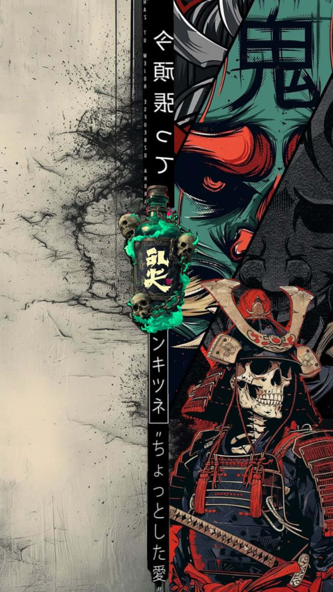 Japoni na mifupa ya samurai Picha ya Ukuta