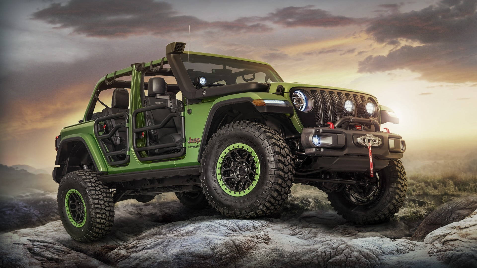 Jeep Thar ya Kijani 4K Picha ya Ukuta