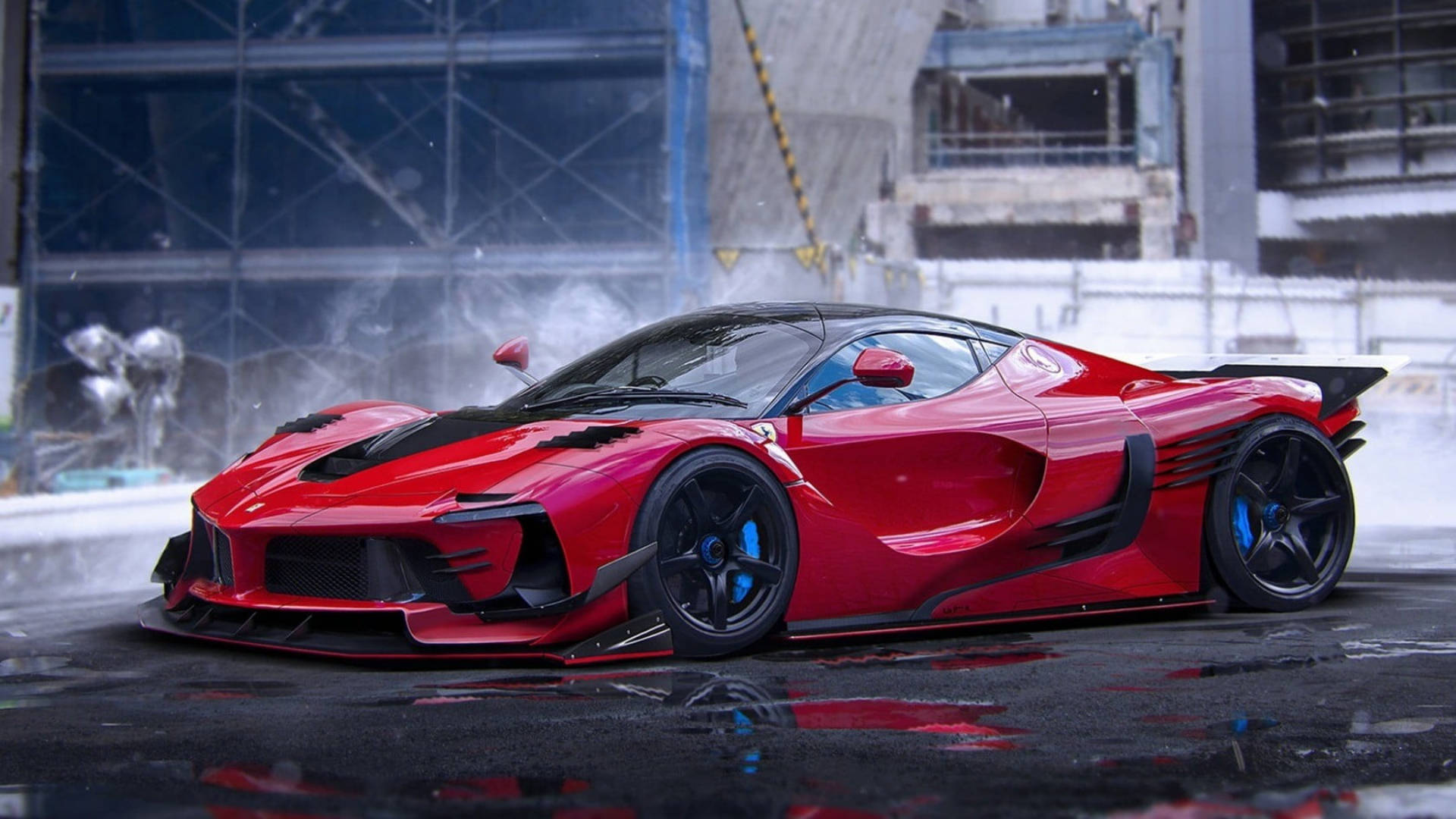 Jengo Lililoachwa Na Ferrari iPad Picha ya Ukuta