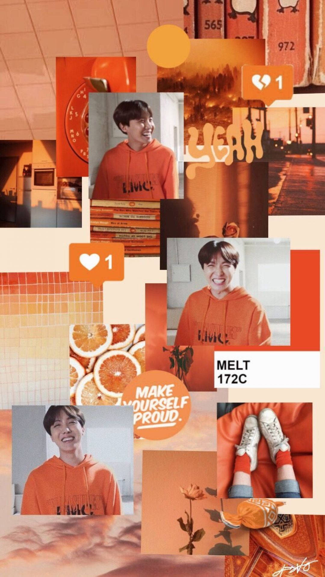 Jhope ya BTS Aesthetic ya Rangi ya Chungwa Picha ya Ukuta