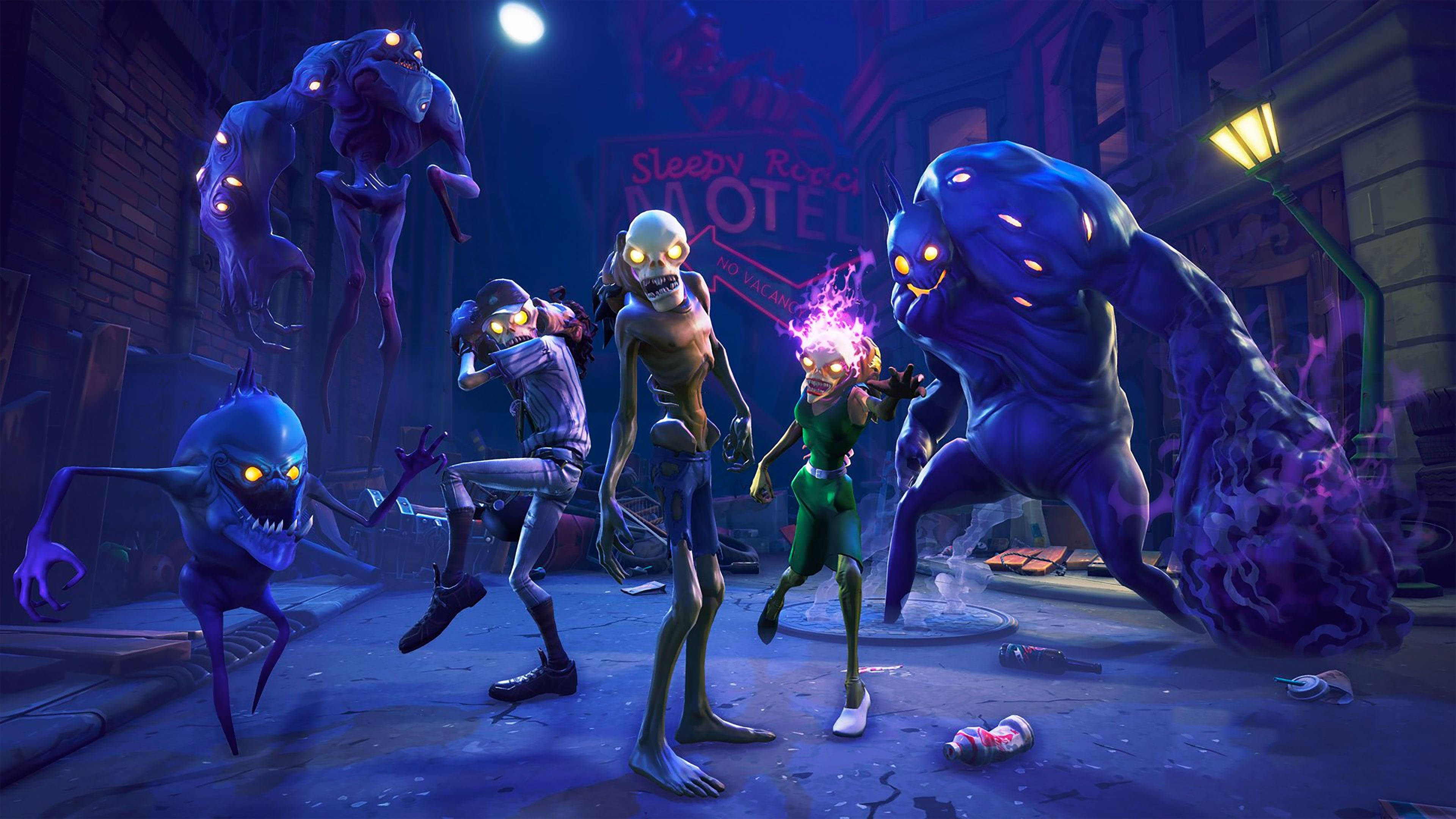 Jiandae kwa Vita Dhidi ya Zombies na Waboss Wadogo wa Fortnite Picha ya Ukuta