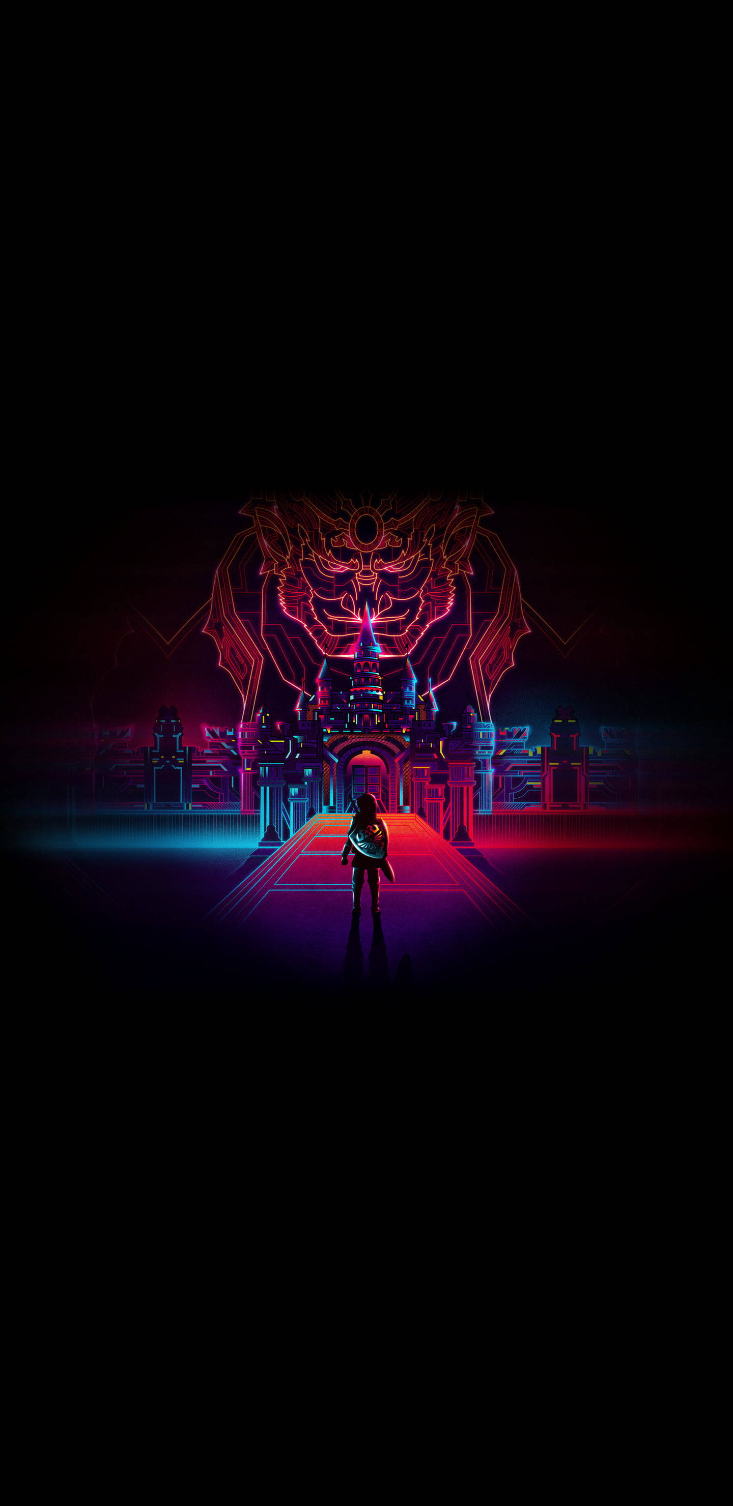 Jiji Jekundu la AMOLED Nyeusi Picha ya Ukuta