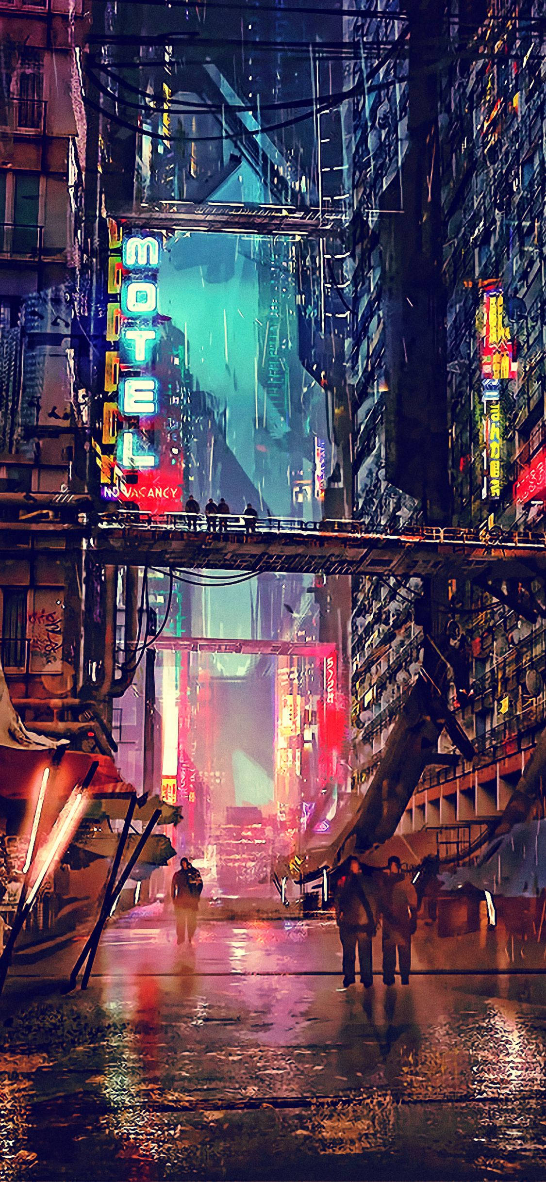 Jiji la Usiku la Baadaye Cyberpunk 2077 iPhone Picha ya Ukuta