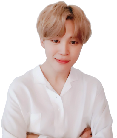 Jimin Akitabasamu Amevaa Shati Nyeupe Picha ya Ukuta