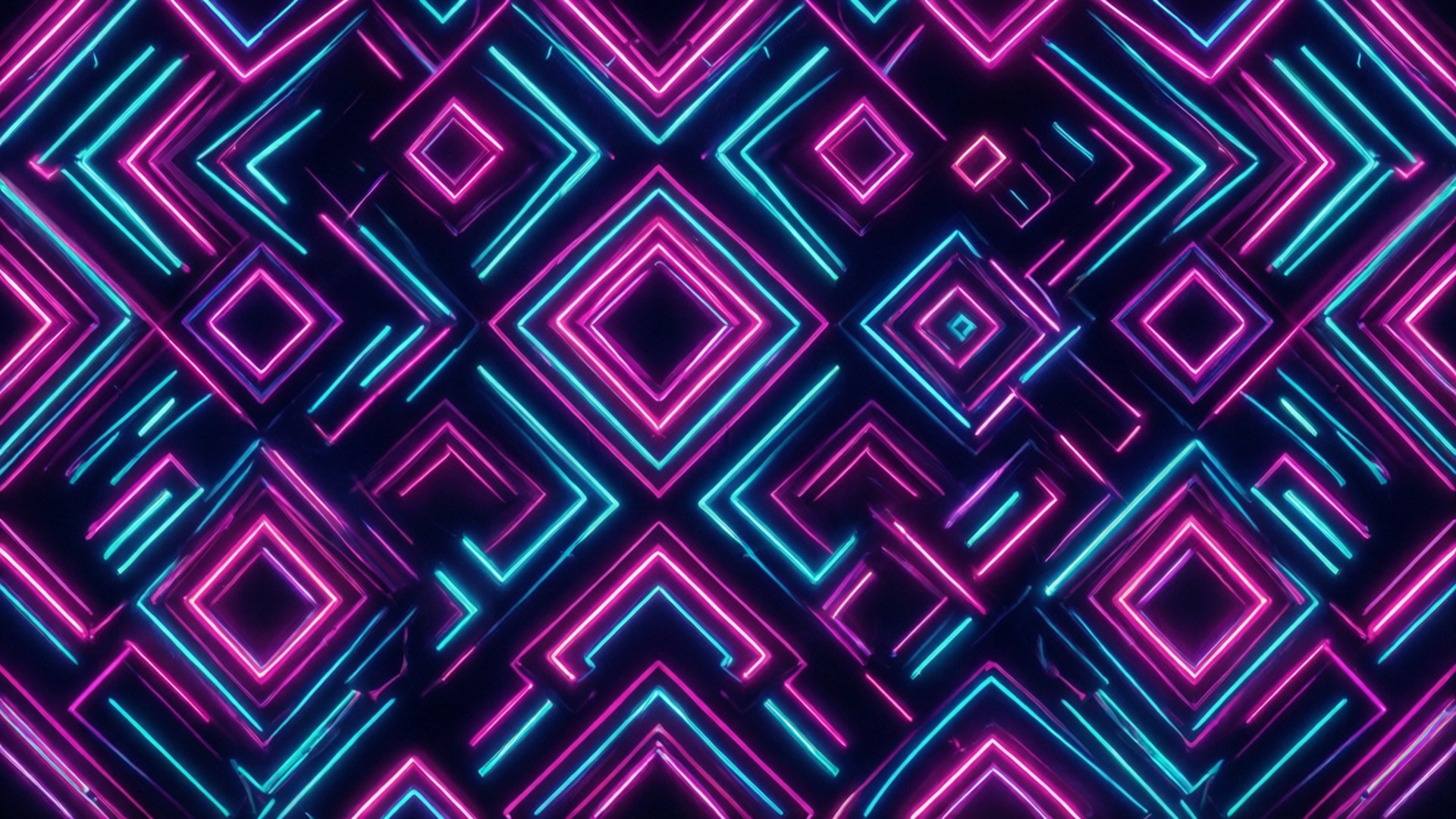 Jiometri ya Neon Picha ya Ukuta