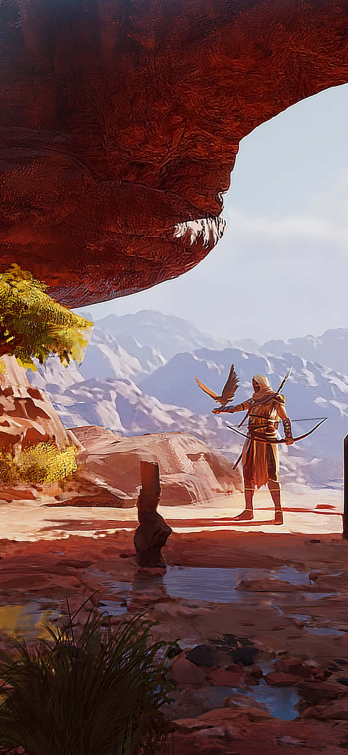 Jisimisha safari ya Assassin's Creed Origins kwenye iPhone X yako Picha ya Ukuta
