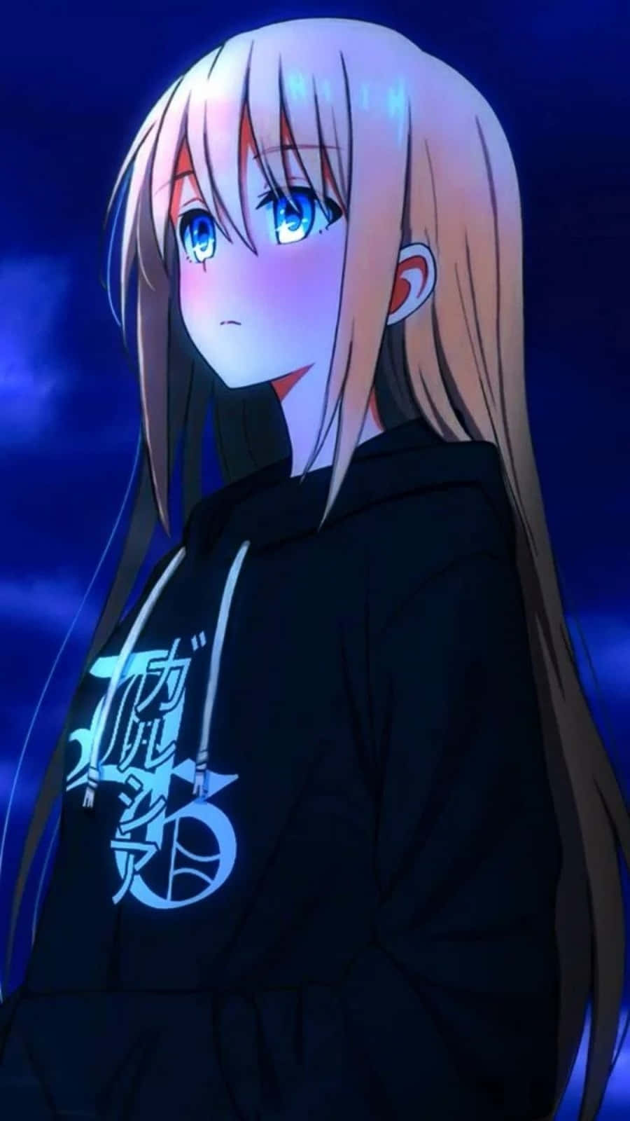 Jitayarishe kuonyesha mtindo wako katika Hoodie hii nzuri ya Msichana wa Anime! Picha ya Ukuta