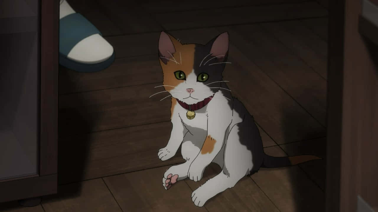 Jitayarishe kutabasamu na Paka huyu Mzuri wa Anime Picha ya Ukuta