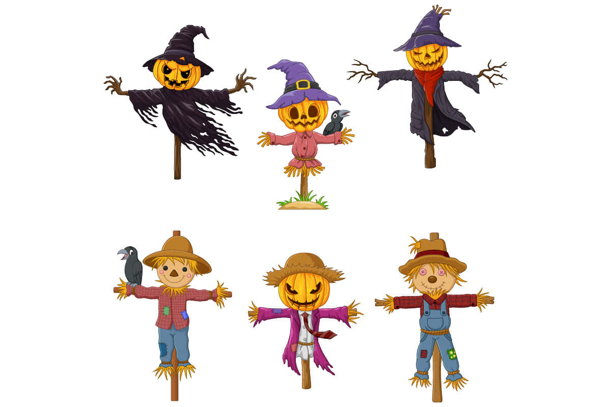 "Jitayarishe kwa Sherehe ya Halloween yenye Wanyama wa Katuni Wapendwa" Picha ya Ukuta