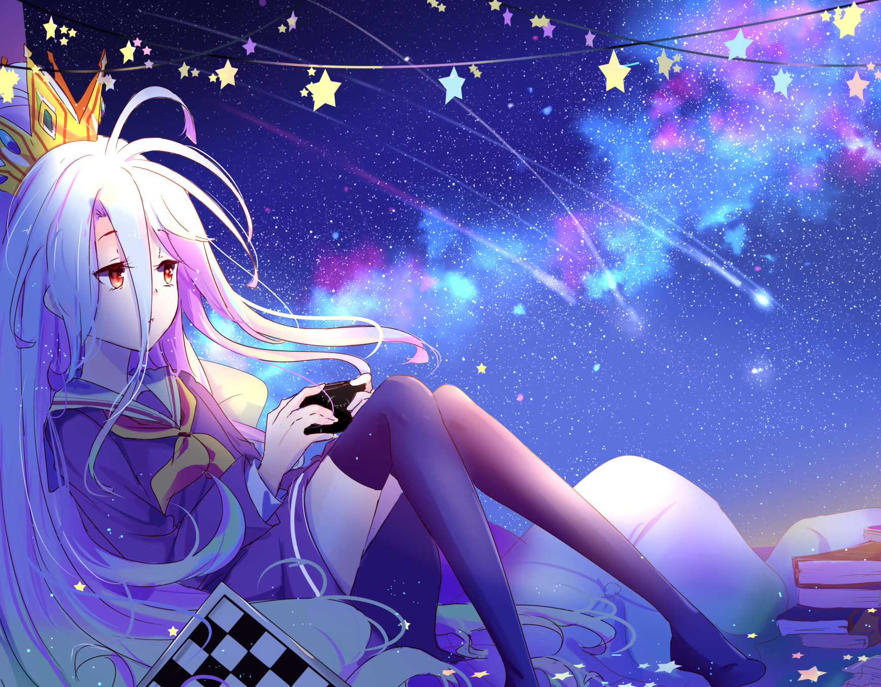 Jiunge na Sora na Shiro katika safari yao ya kuwa wachezaji bora katika No Game No Life Picha ya Ukuta