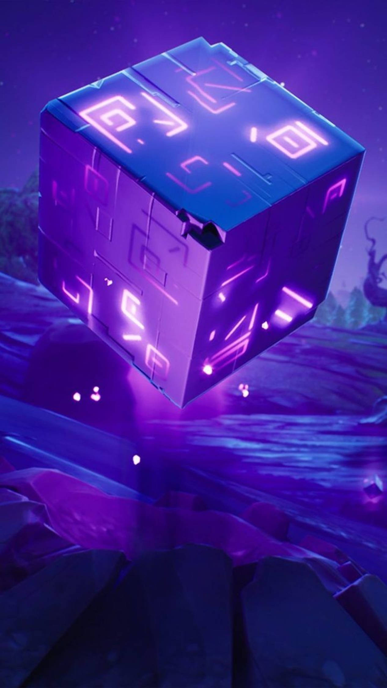 Jiwe la Kivuli la Zambarau la Fortnite la 4K Android Picha ya Ukuta