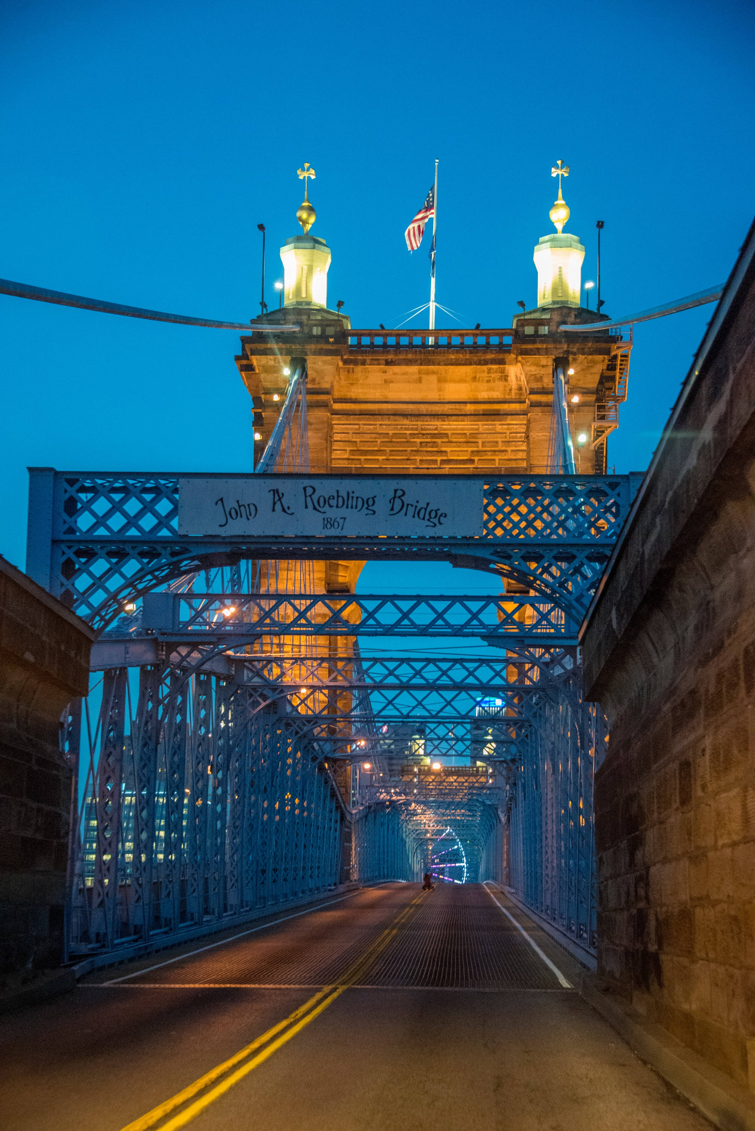 John A. Roebling Bridge Kentucky Picha ya Ukuta