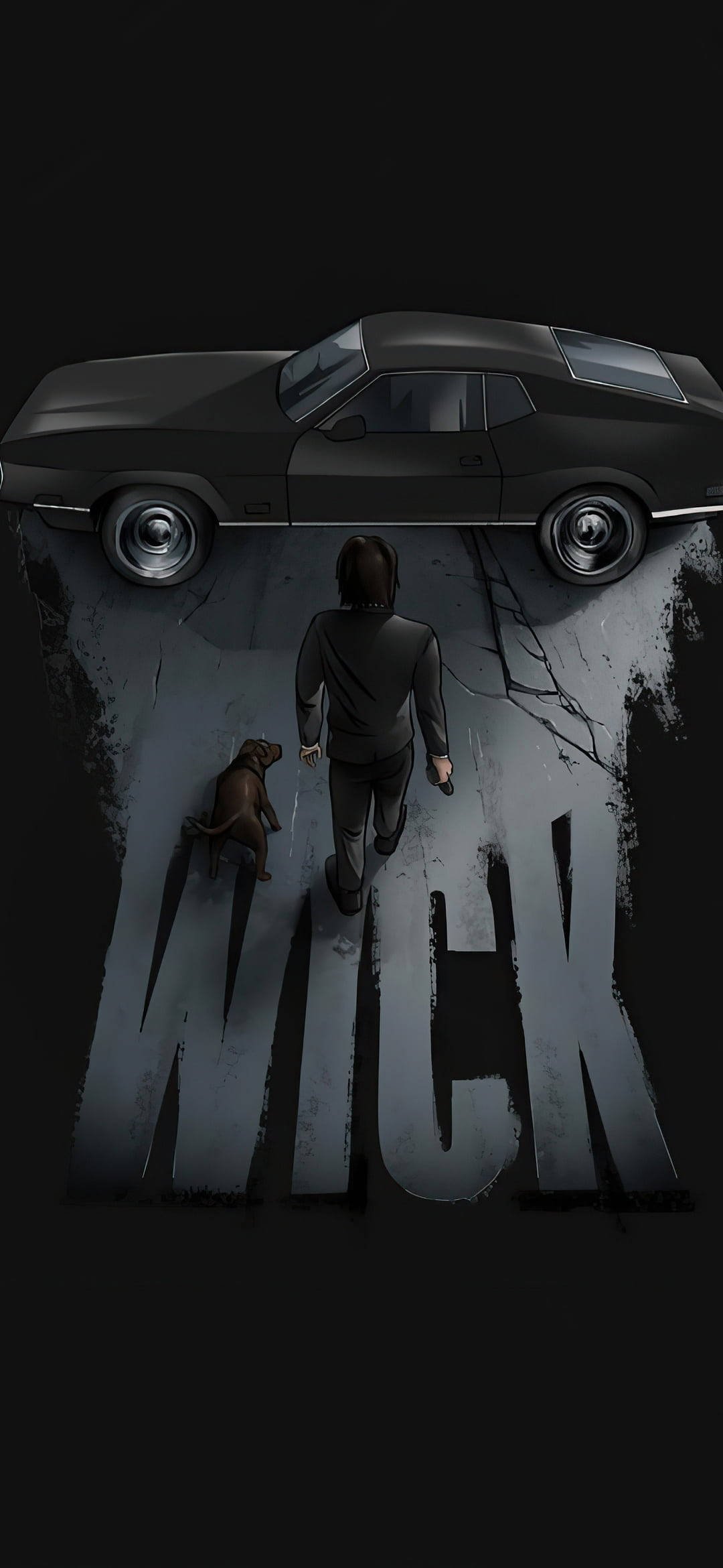 John Wick Nyeusi Amoled Picha ya Ukuta