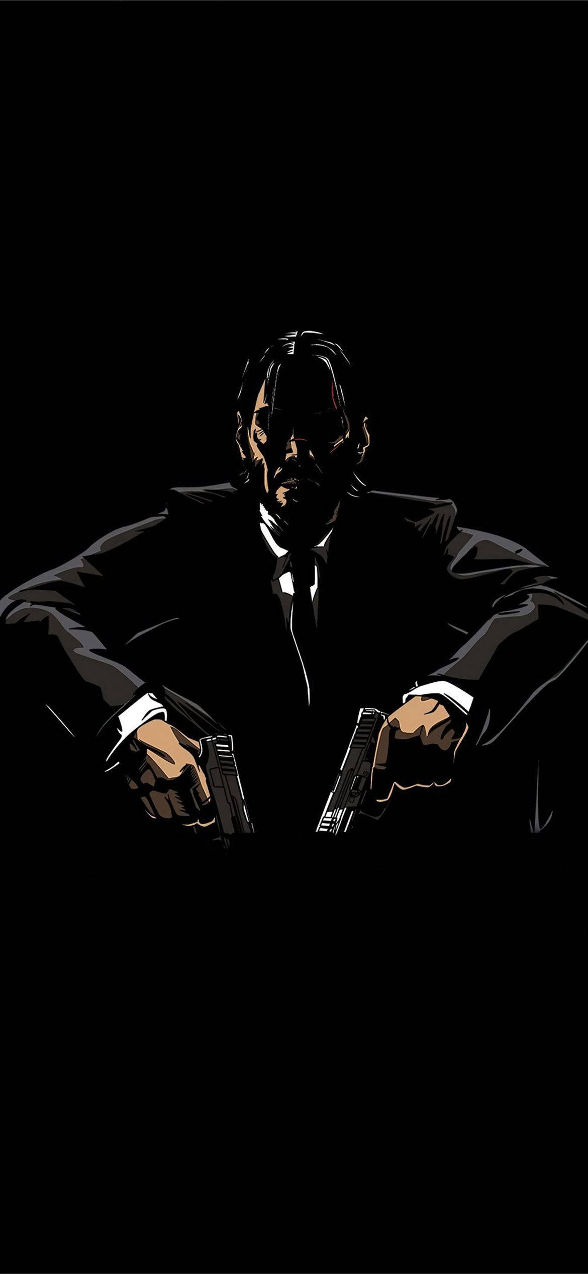 John Wick Vector Art iPhone 12 Picha ya Ukuta